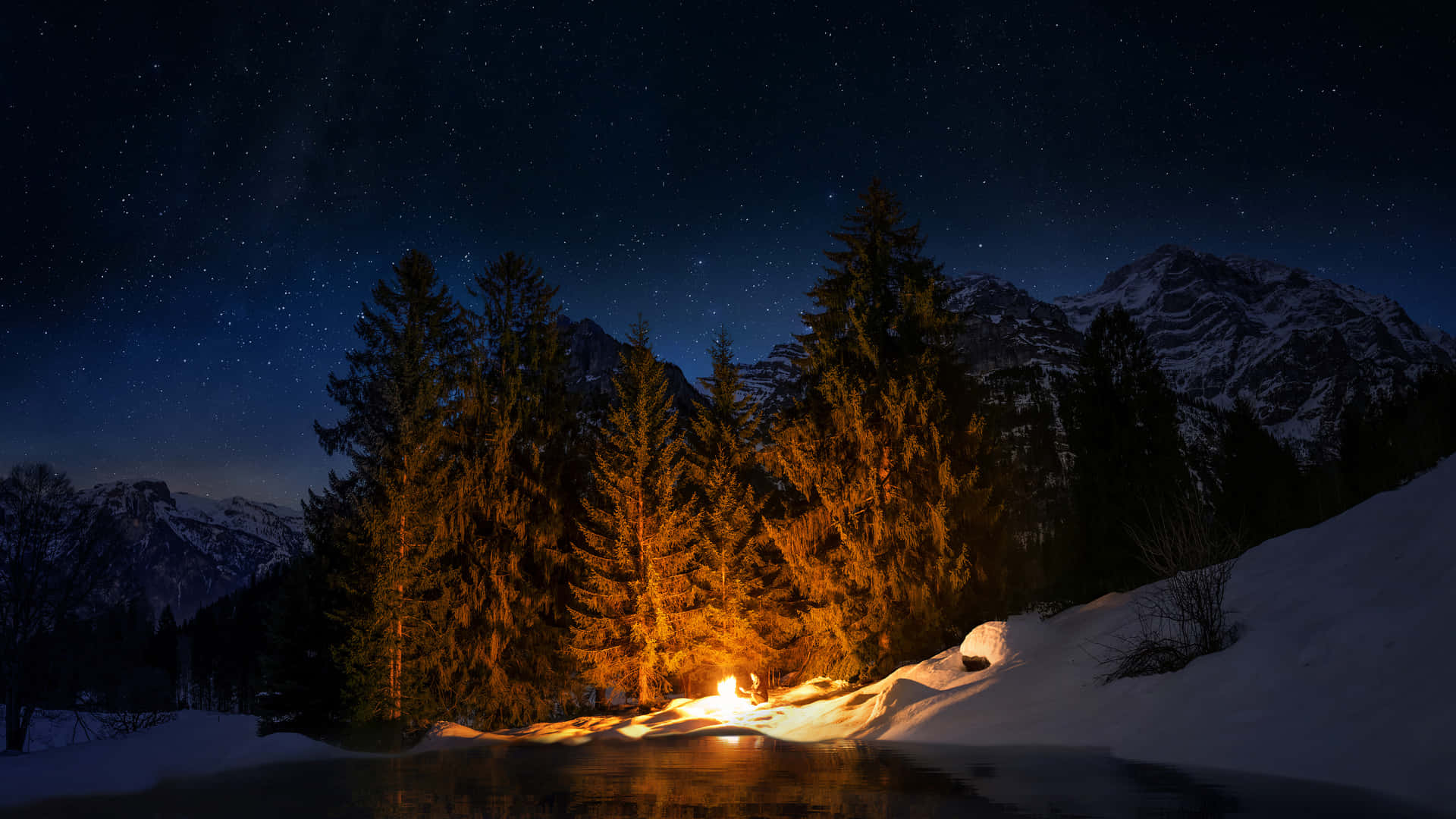 Night Mountain Campfire