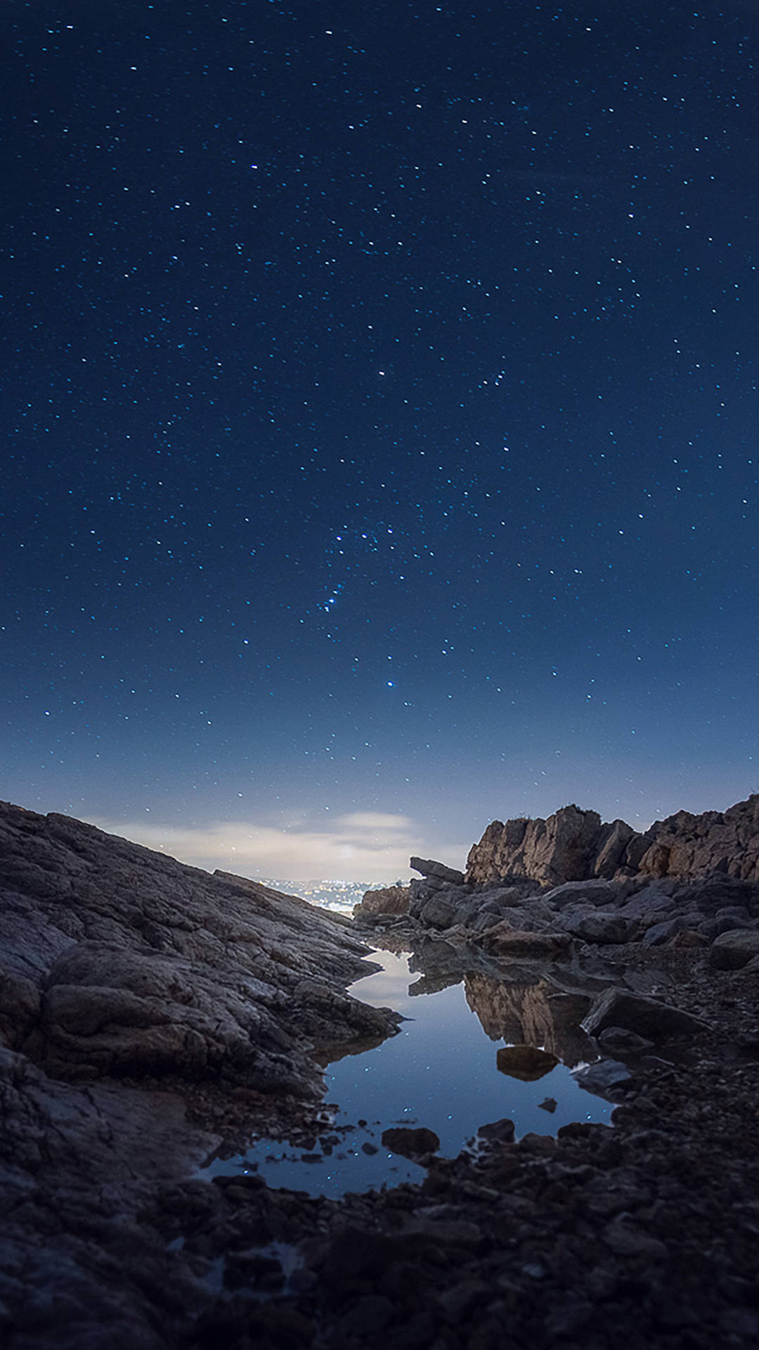 Night Mountain Lake Background