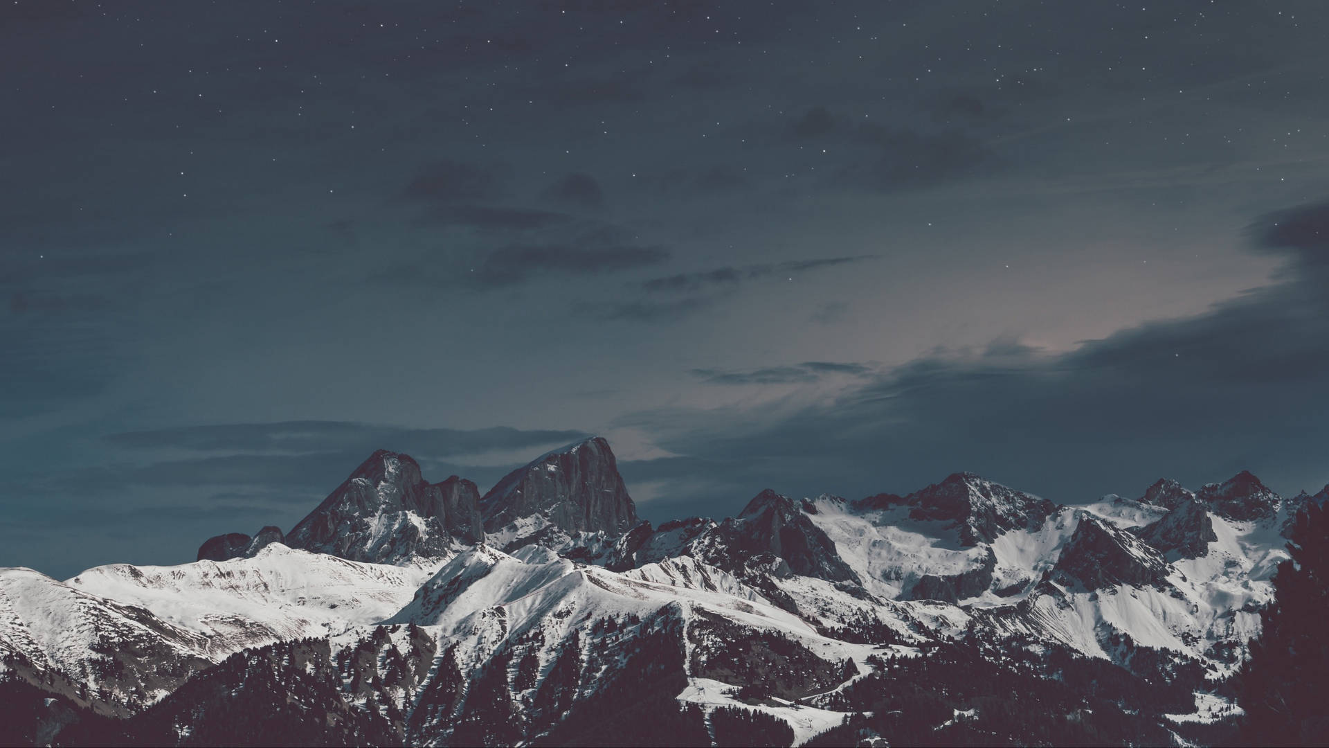 Night Mountain Range Background