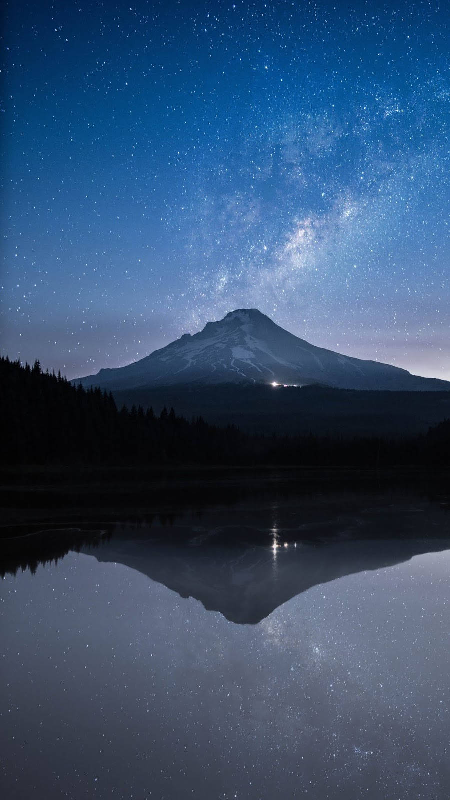 Night Mountain Reflection Background