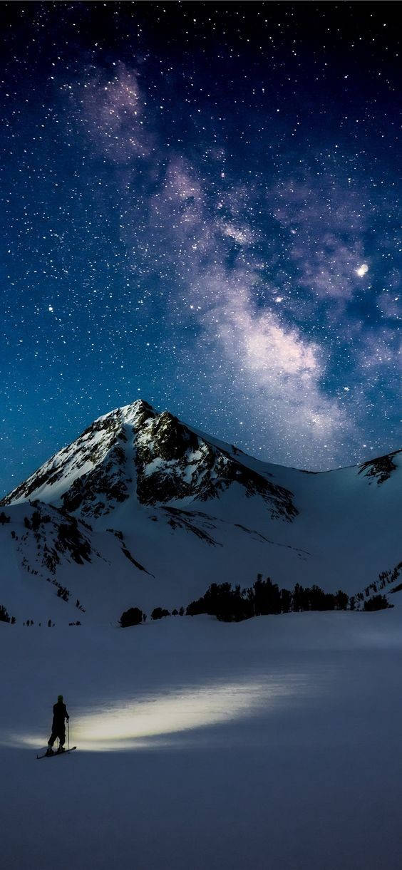 Night Mountain Ski Background