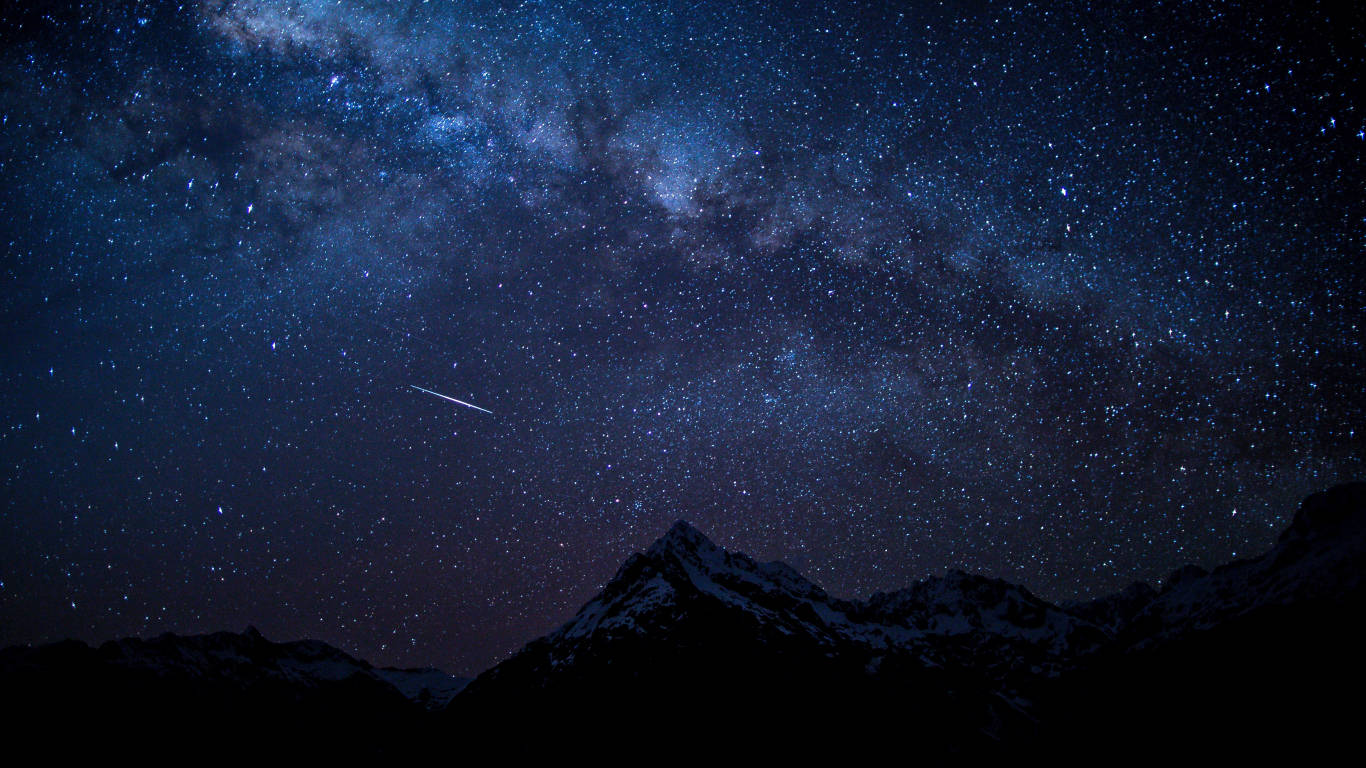 Night Mountain Starry Background