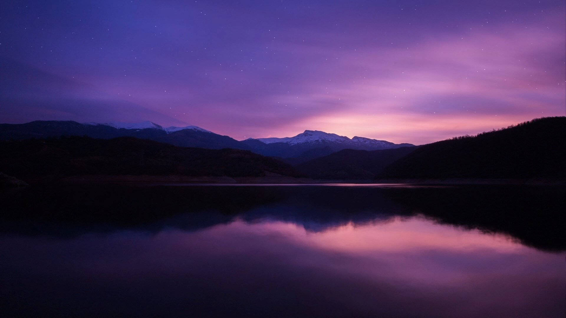 Night Mountain Violet Background