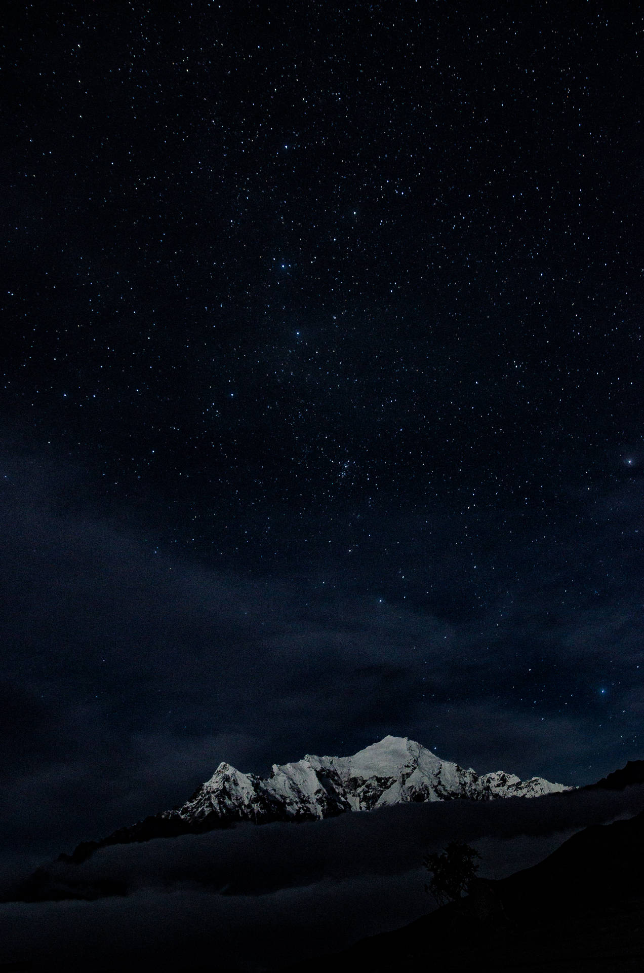 Night Mountain White Background