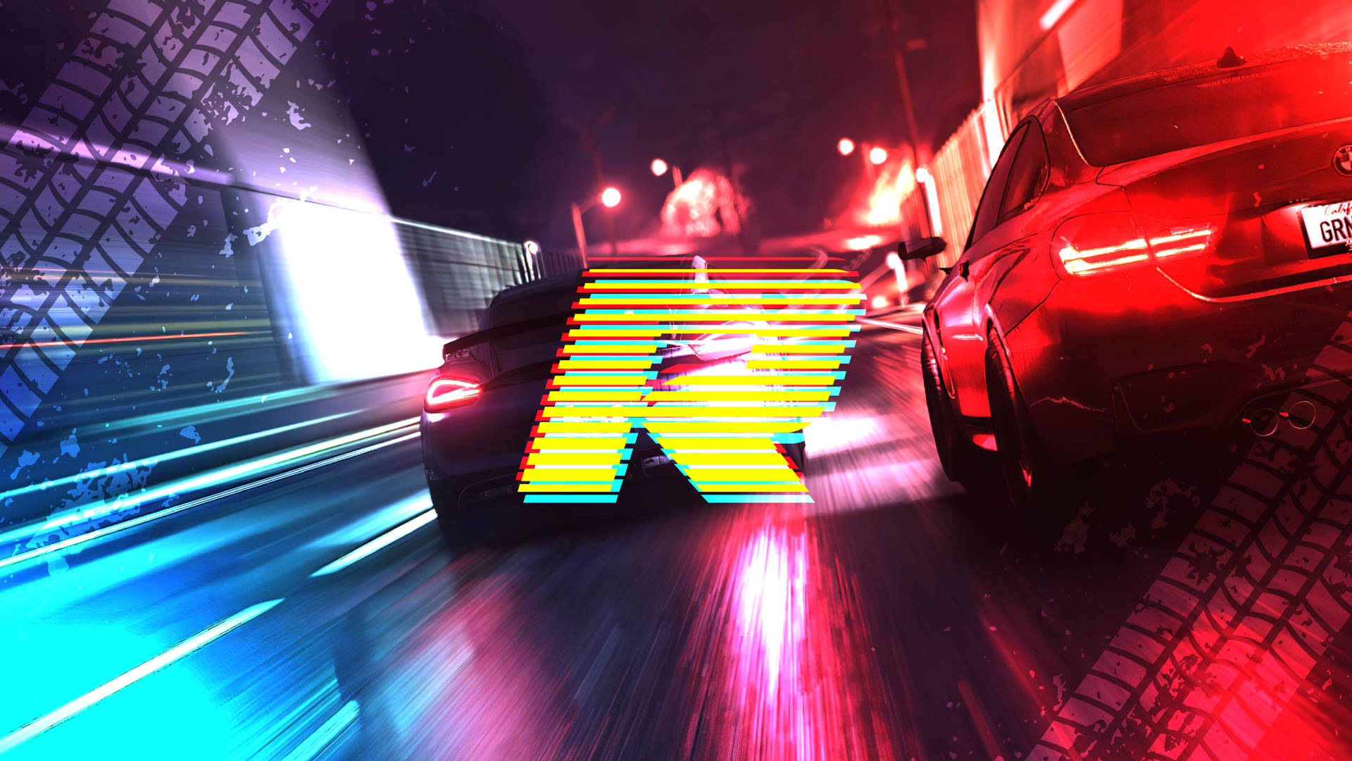 Night Race R Alphabet Background