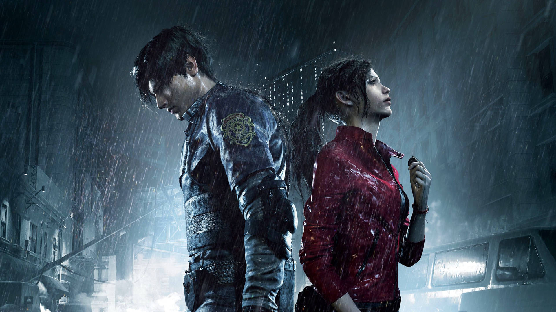 Night Rain Resident Evil 2 Remake Background