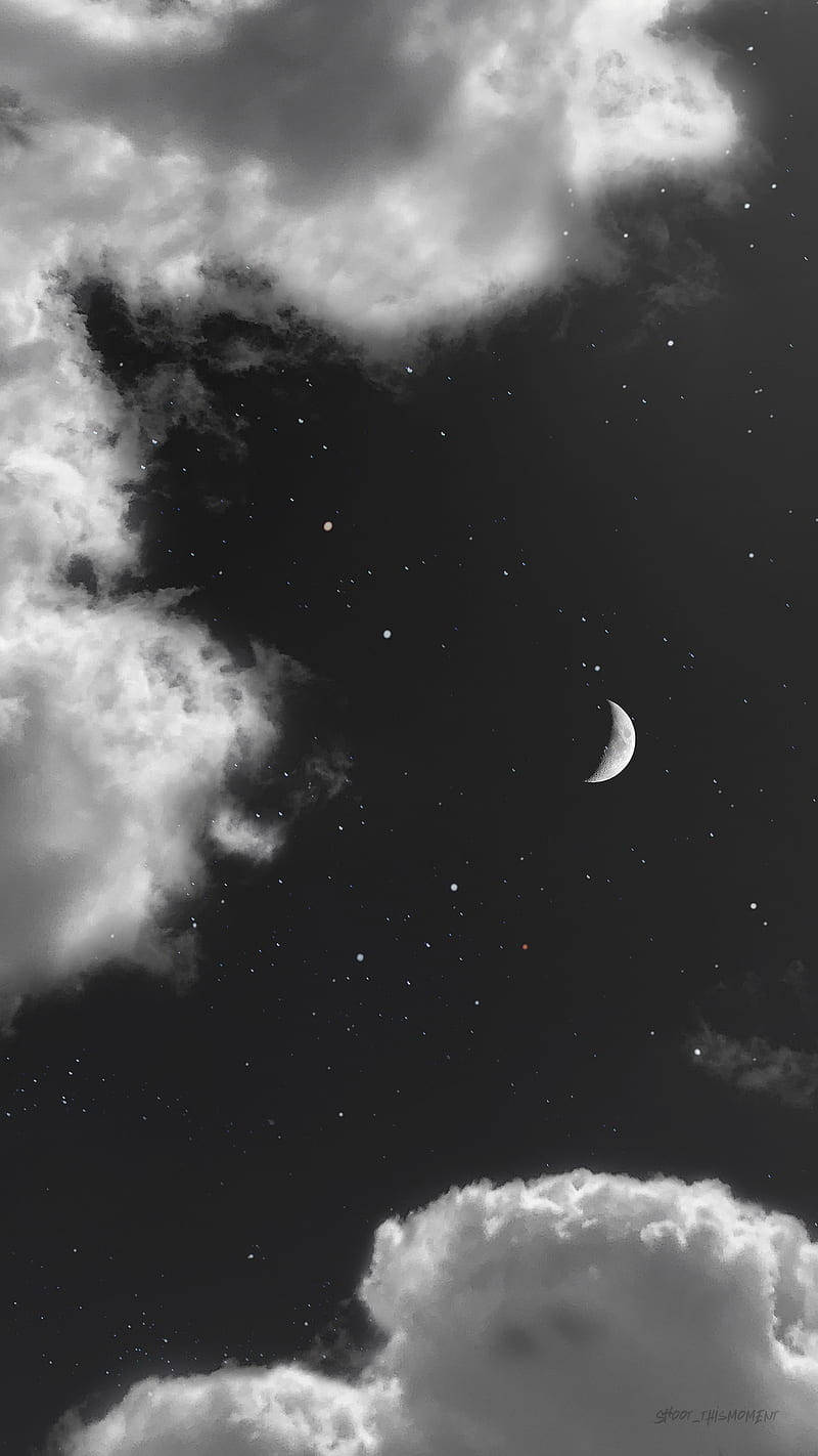 Night Sky Clouds Aesthetics Background