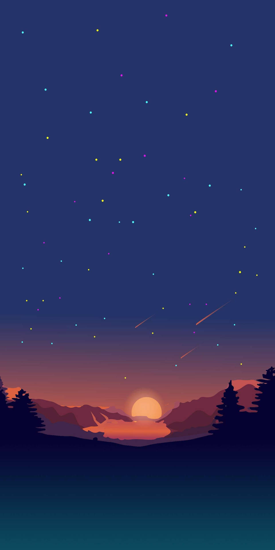 Night Sky Minimalist Nature Background