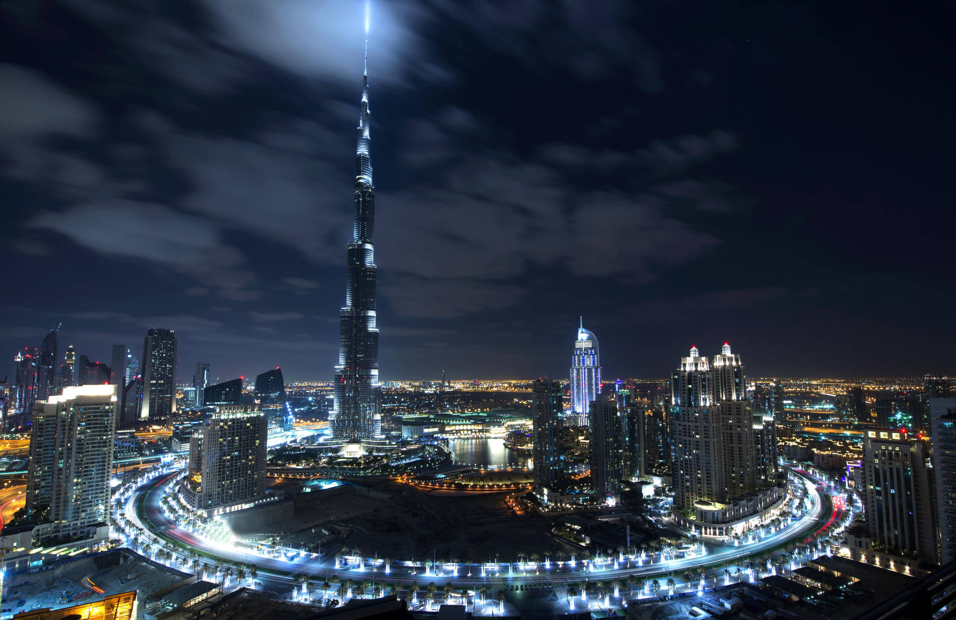 Night Sky Of Busy Dubai 4k