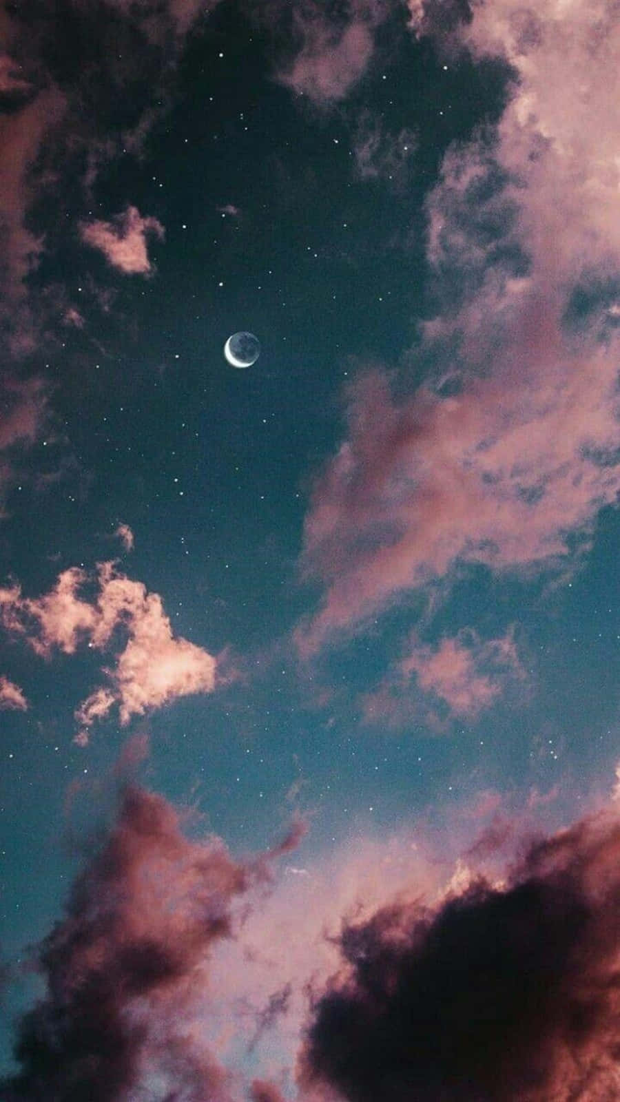 Night Sky Pink And Blue Aesthetic Background