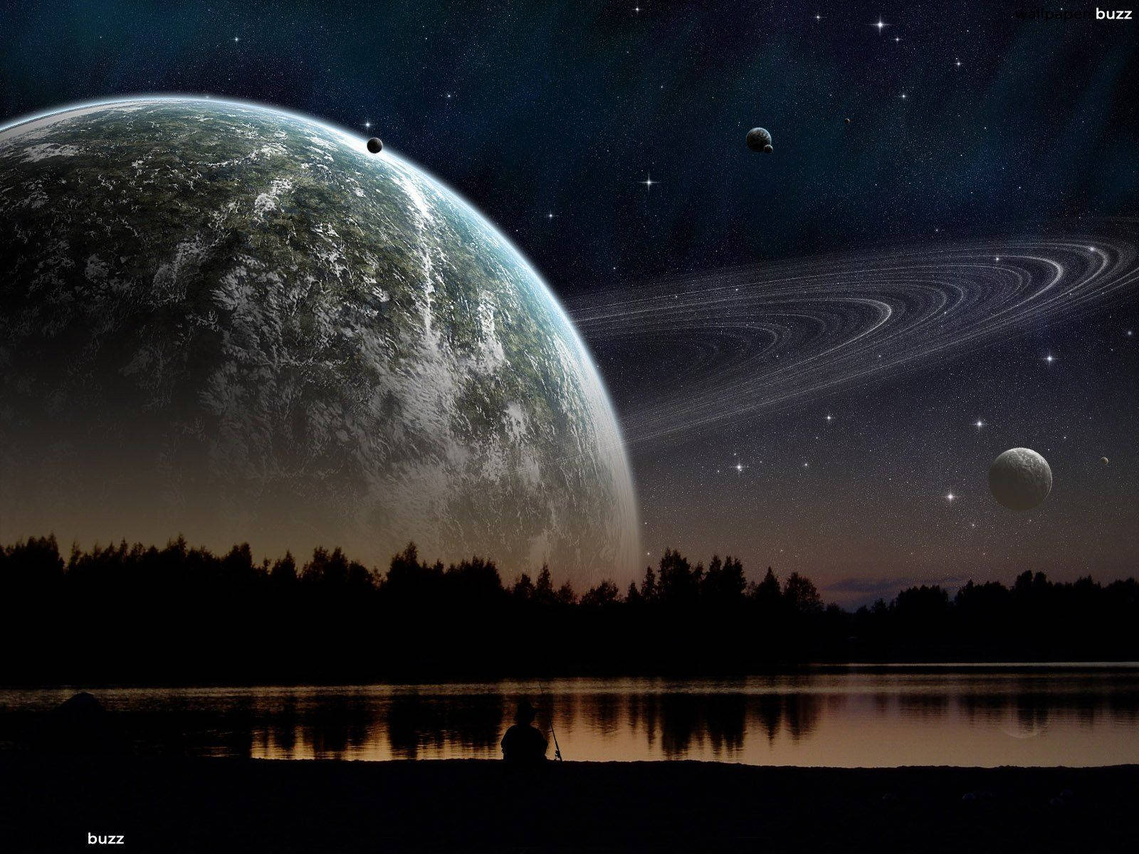 Night Sky Saturn Background