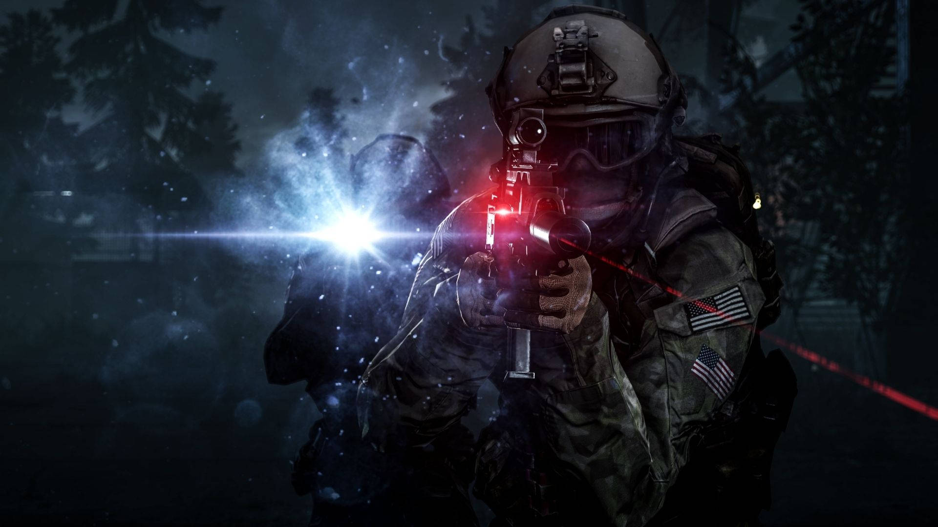 Night Sniper Soldier Background