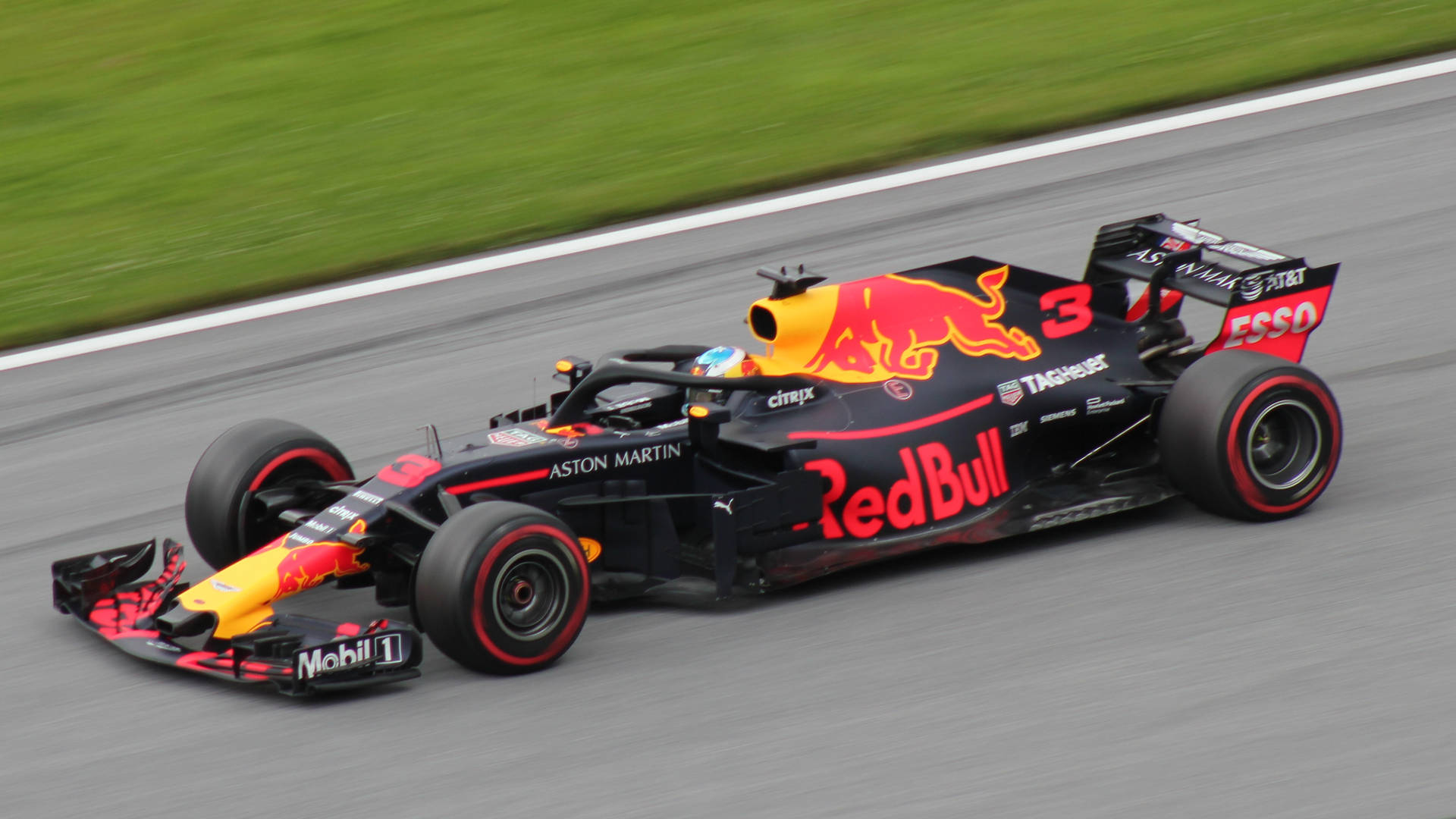 Night Thrill - Red Bull Racing Car In Action Background