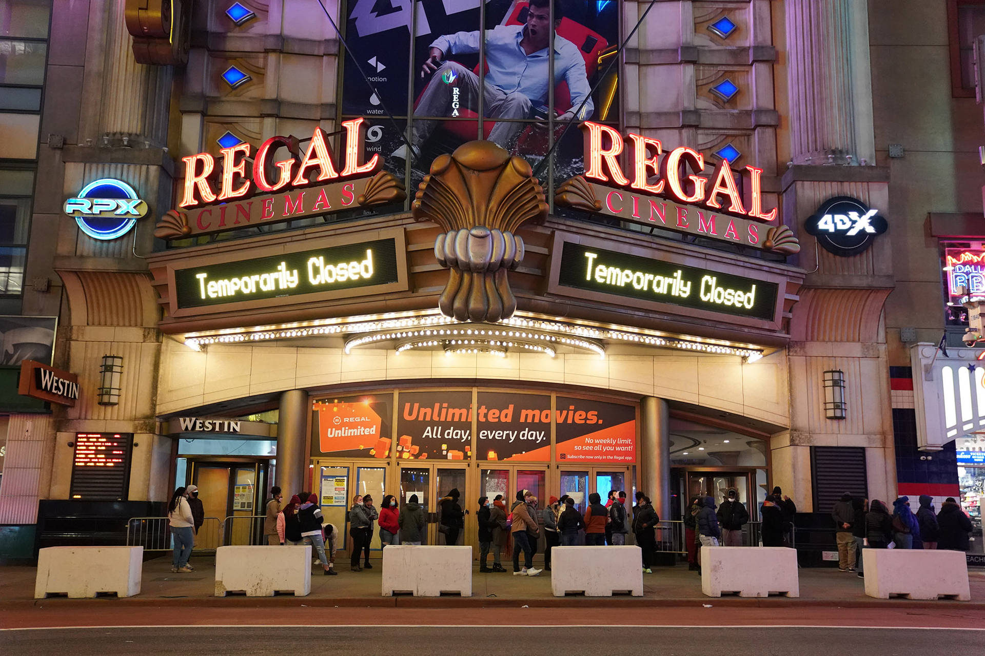 Night Time At Regal Cinema Building