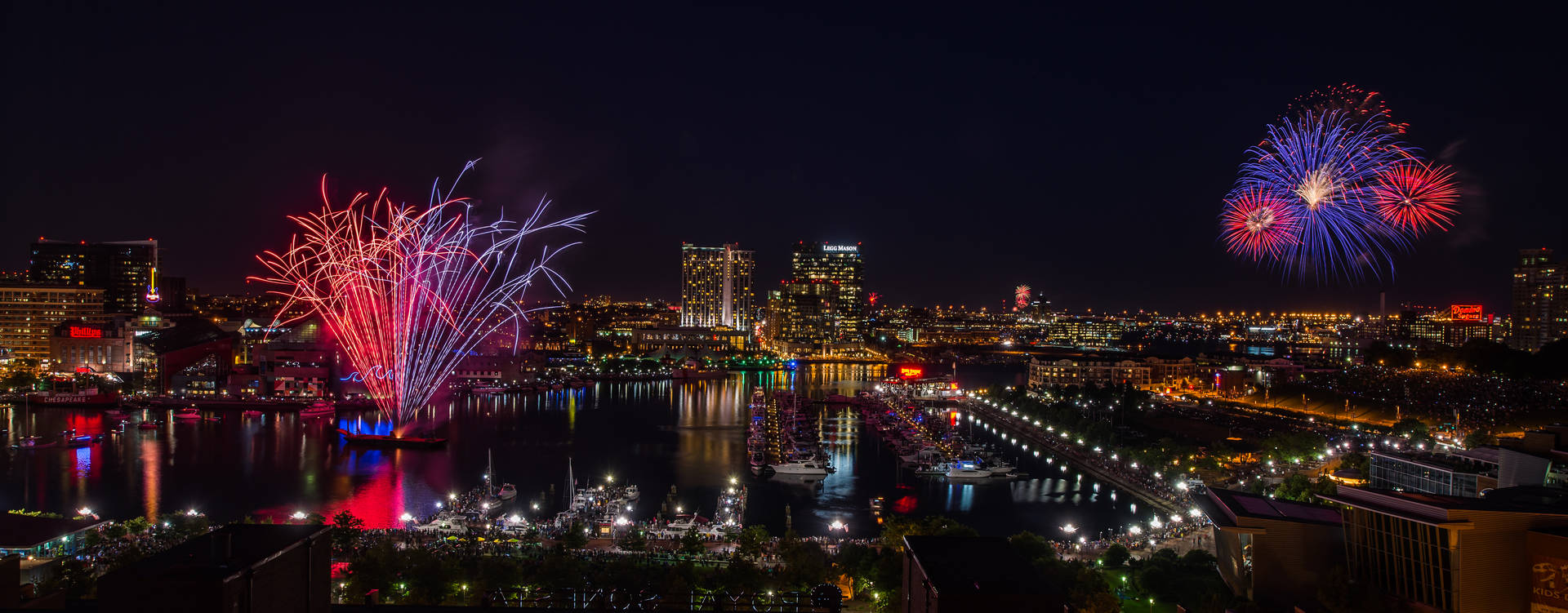 Night View Of The Inner Harbor, Baltimore City, Maryland