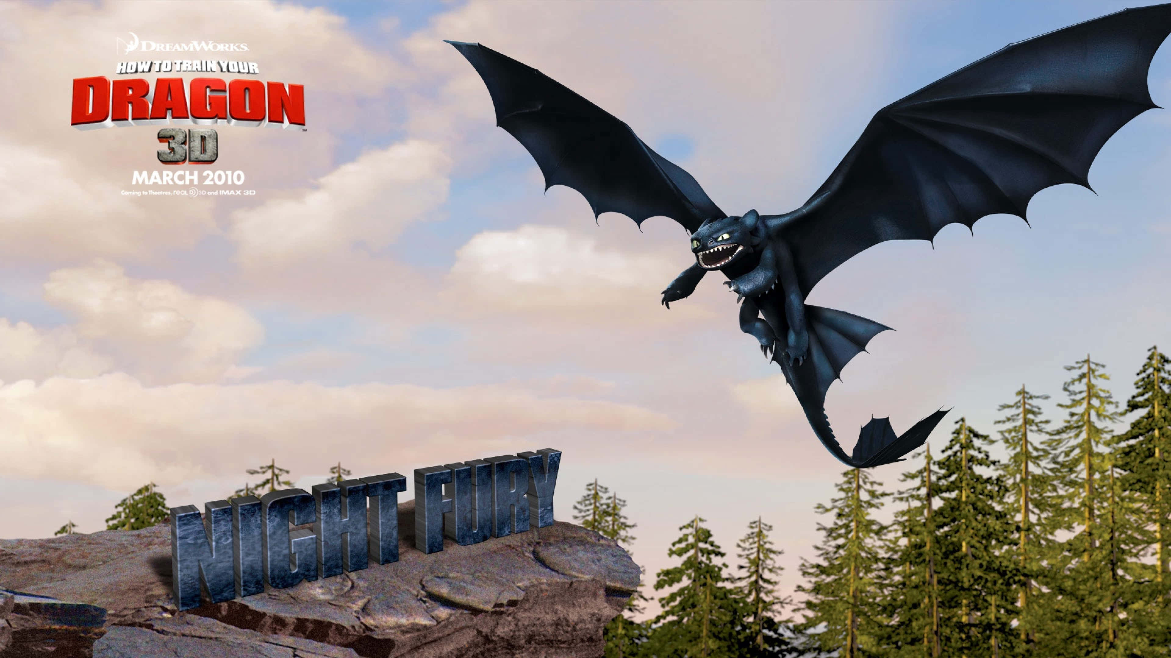 Nightfury And Lightfury Soars The Skies In How To Train Your Dragon: The Hidden World Background