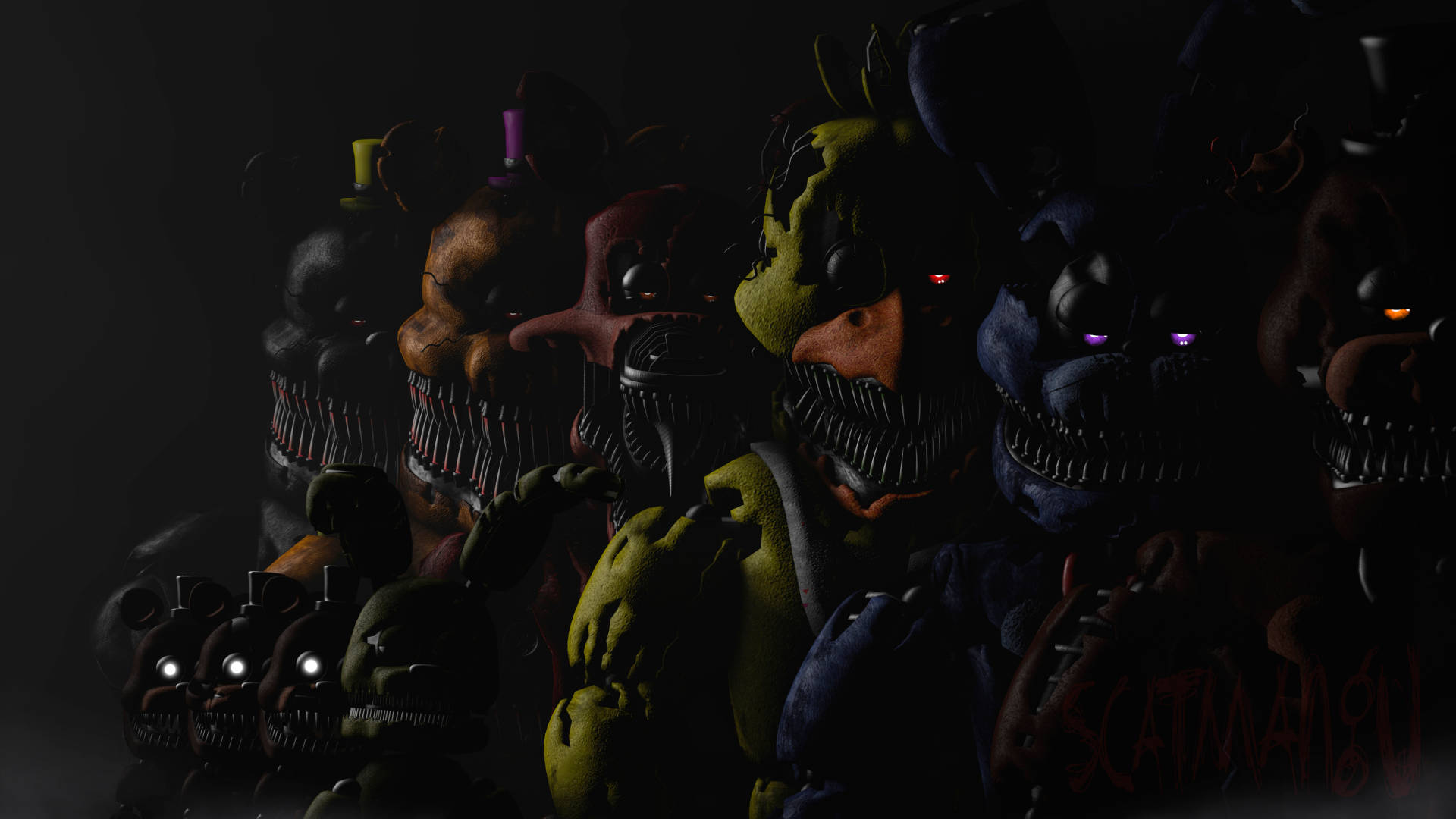 Nightmare Freddy Animatronics Background
