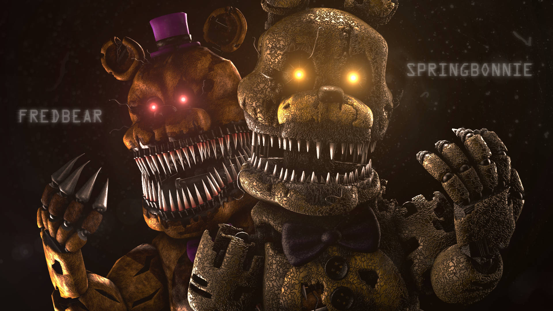 Nightmare Freddy Bear X Springbonnie Background