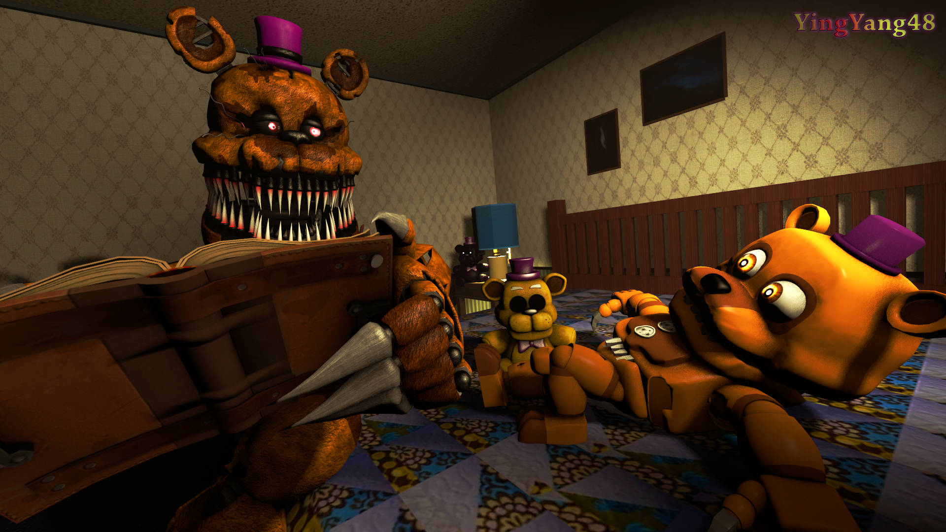 Nightmare Freddy Bed Time Story Background