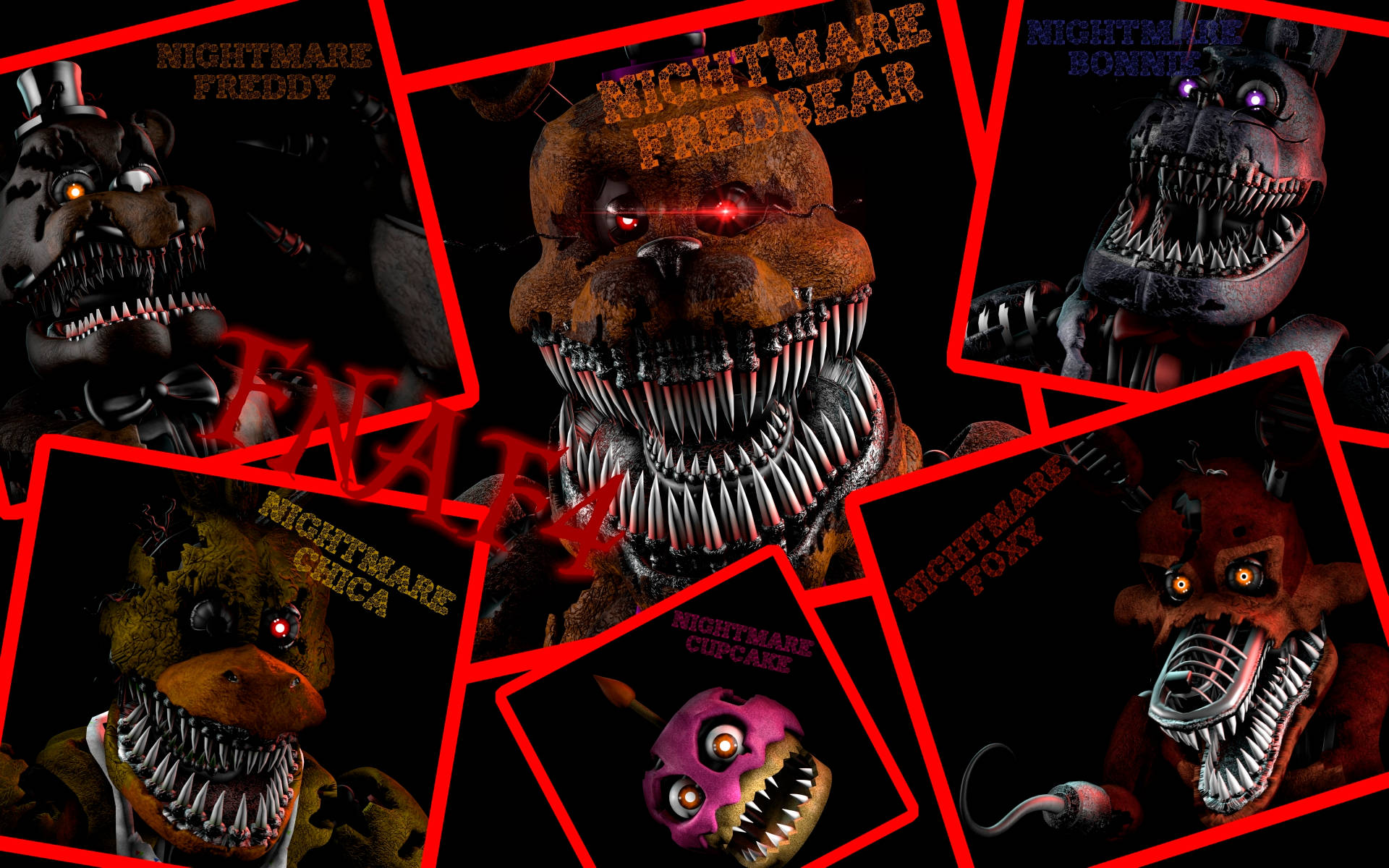 Nightmare Freddy Collage Background