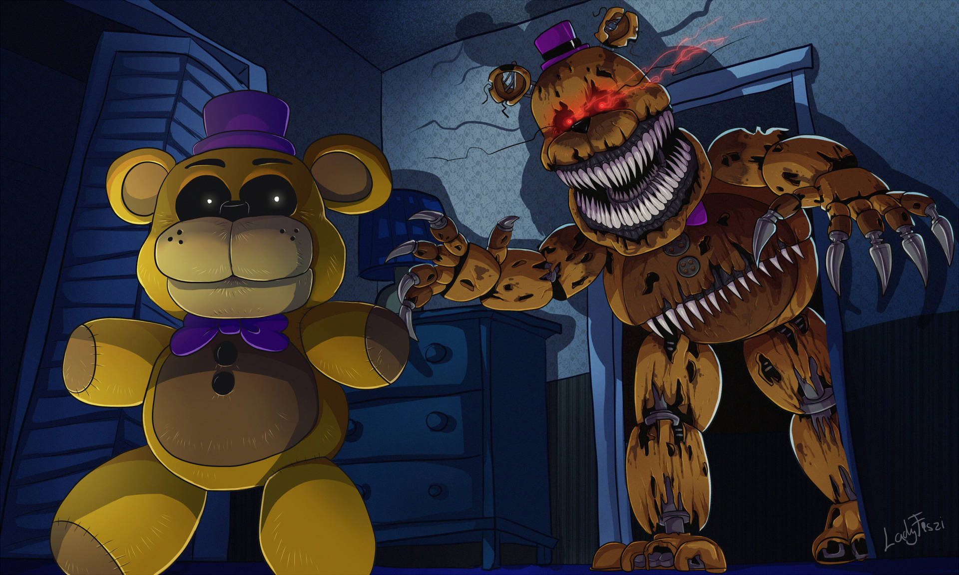 Nightmare Freddy X Fazbear Background