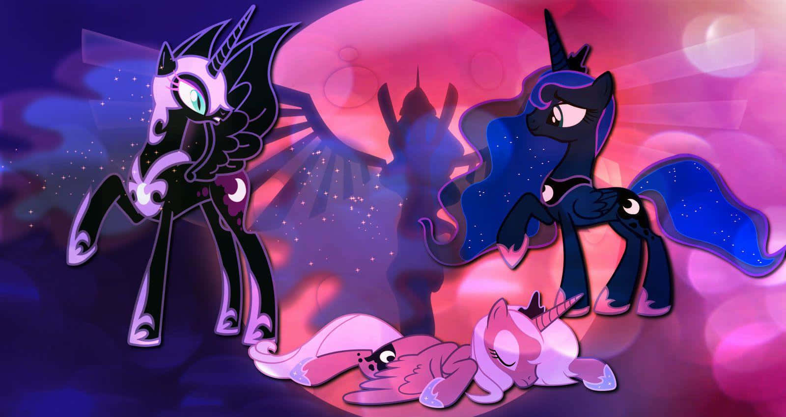Nightmare Moon Looms Over Equestria Background