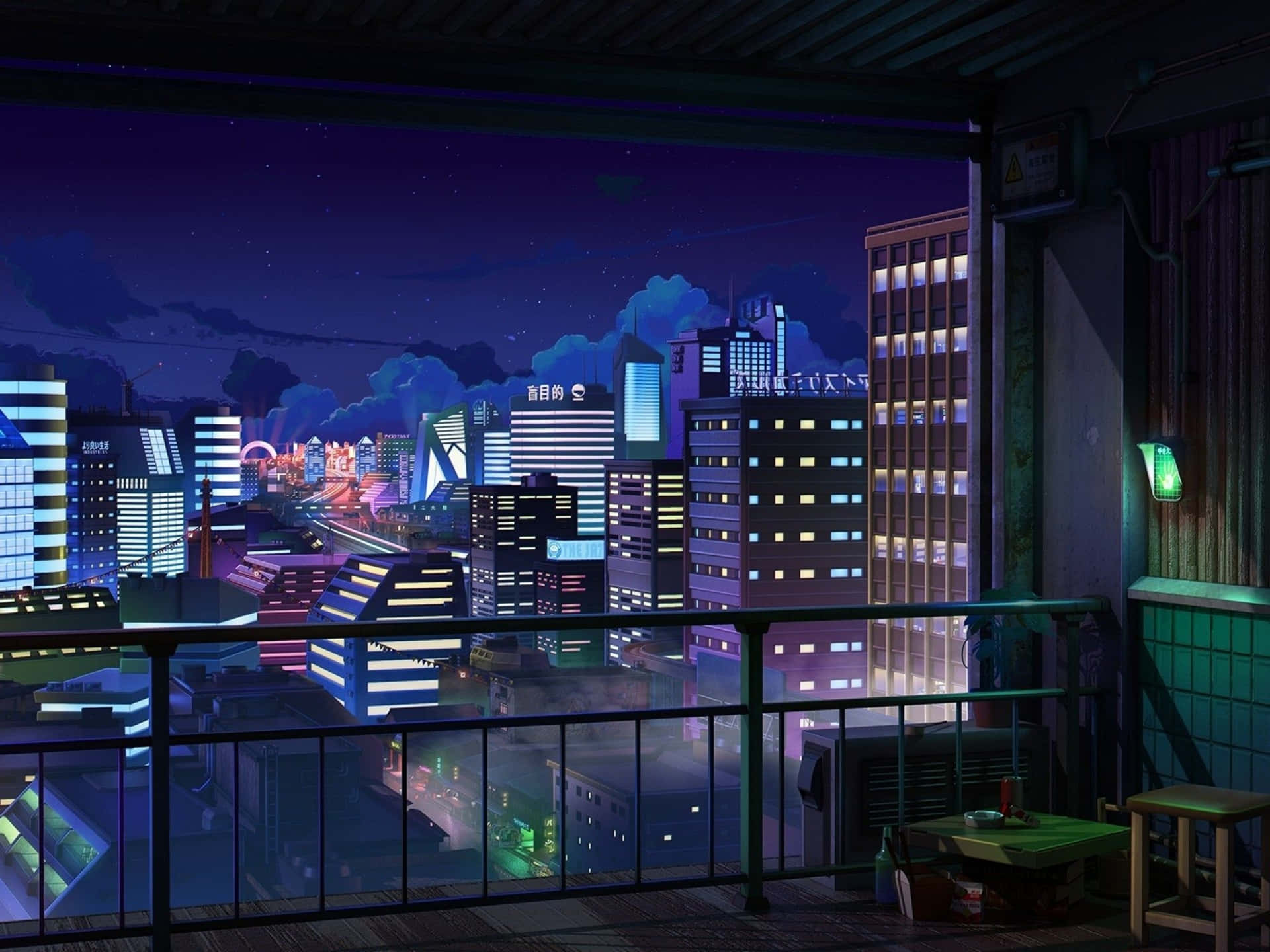 Nighttime Adventures In The Anime World Background