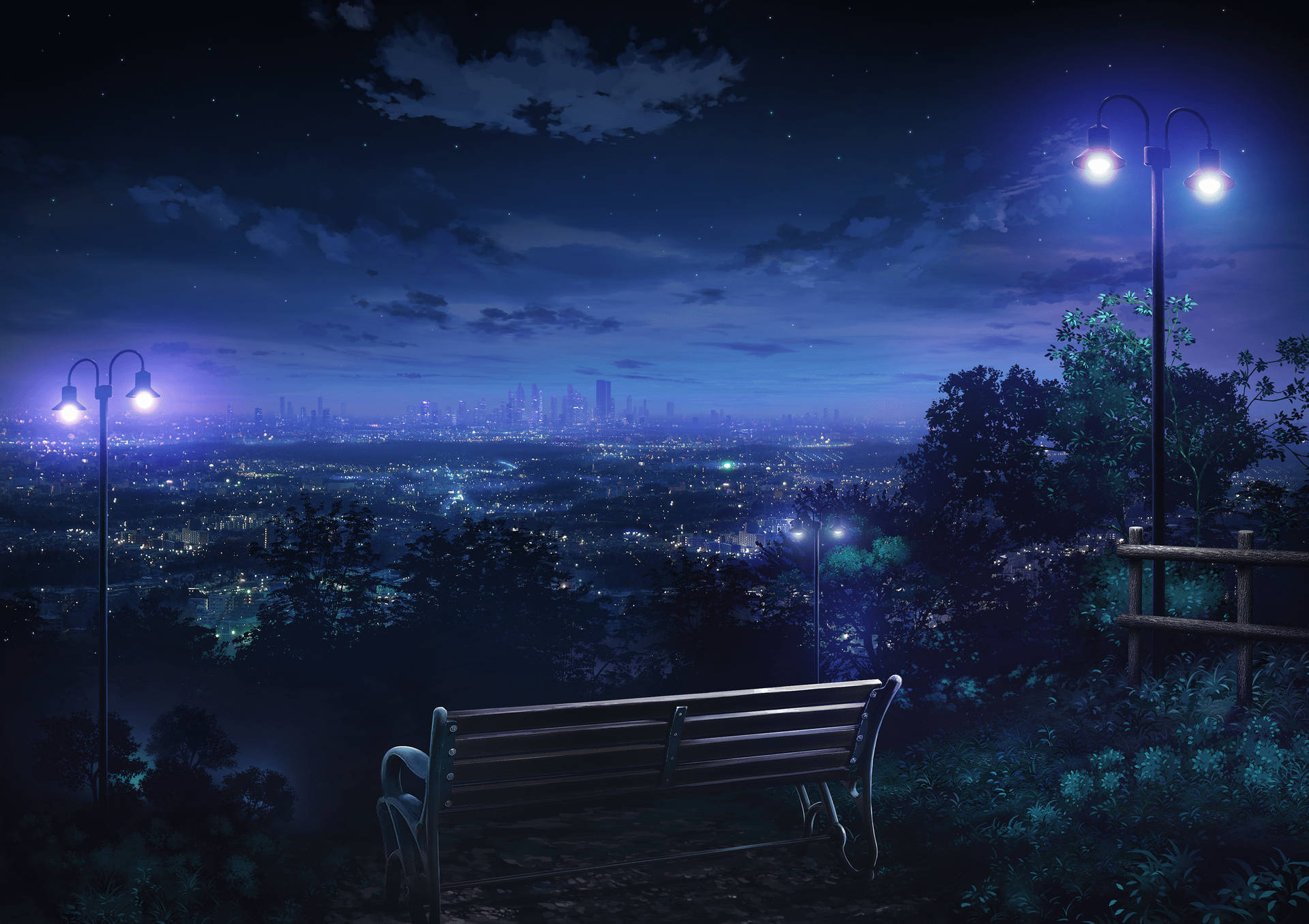 Nighttime City View Background