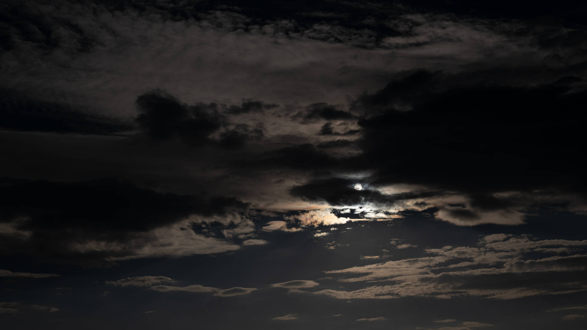 Nighttime Clouds Under Moonlight 4k Background