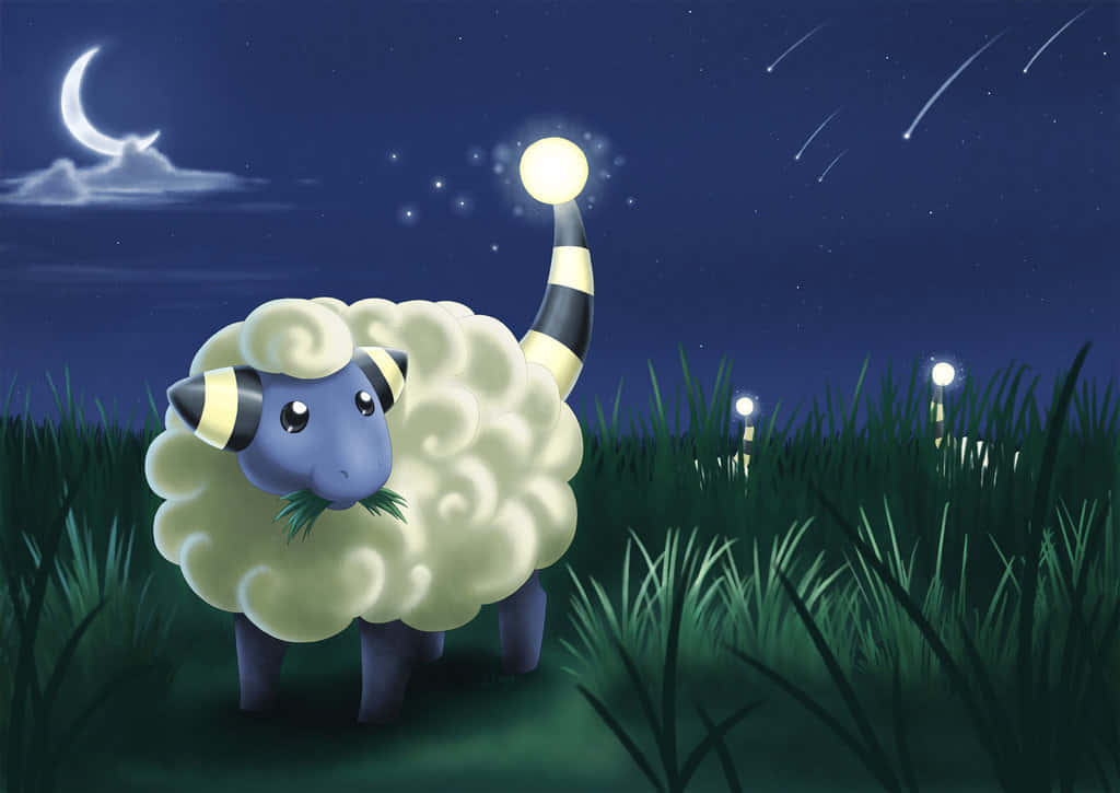 Nighttime Grazing Mareep Background
