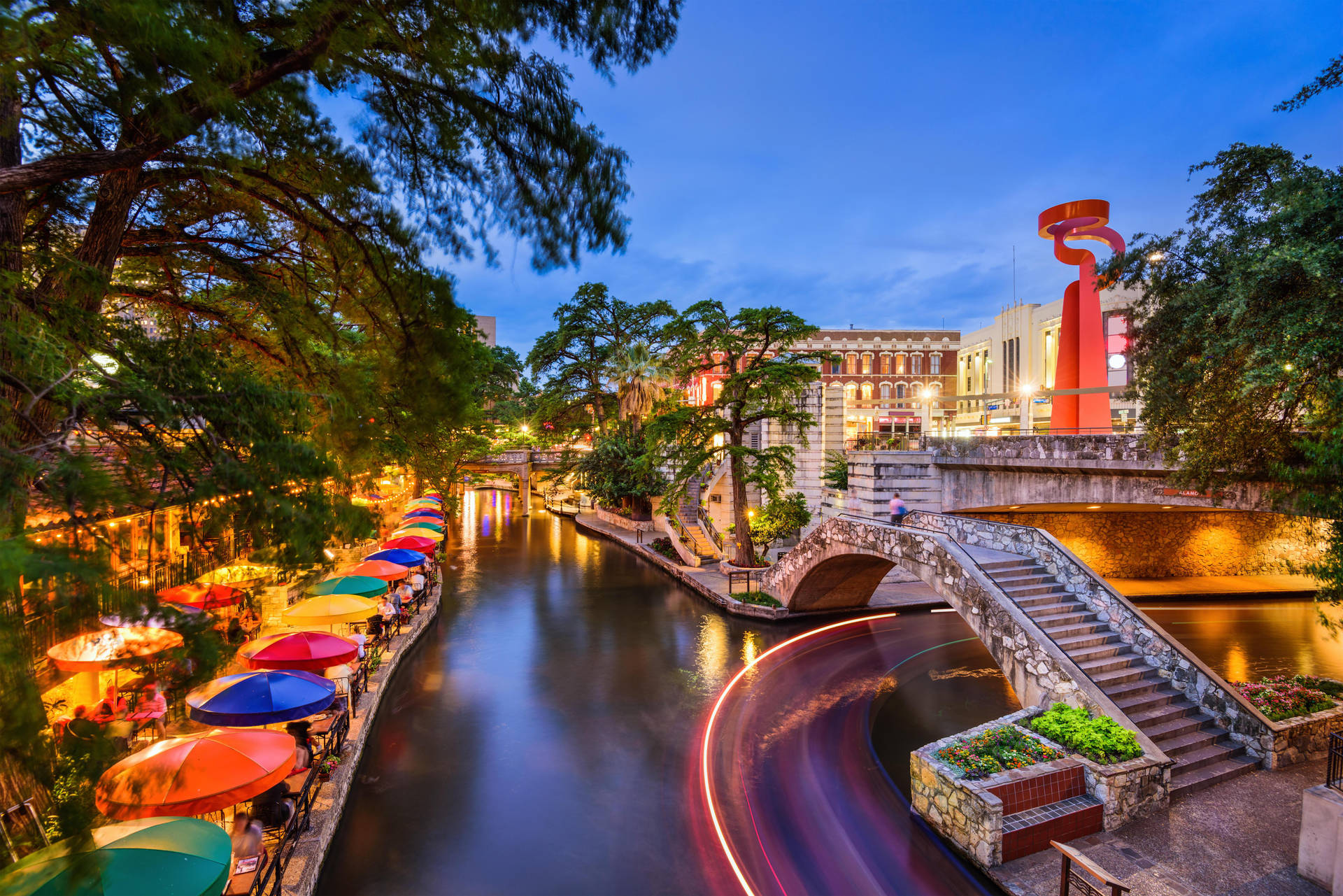 Nighttime In San Antonio Background