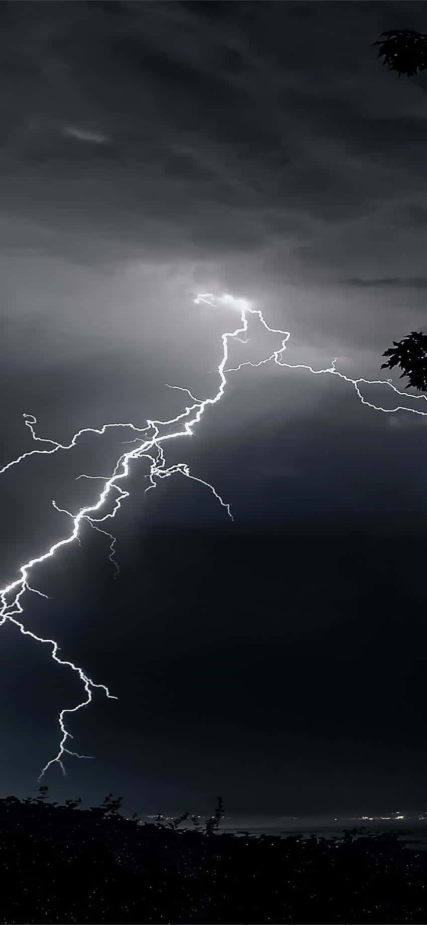 Nighttime Lightning Strike Background