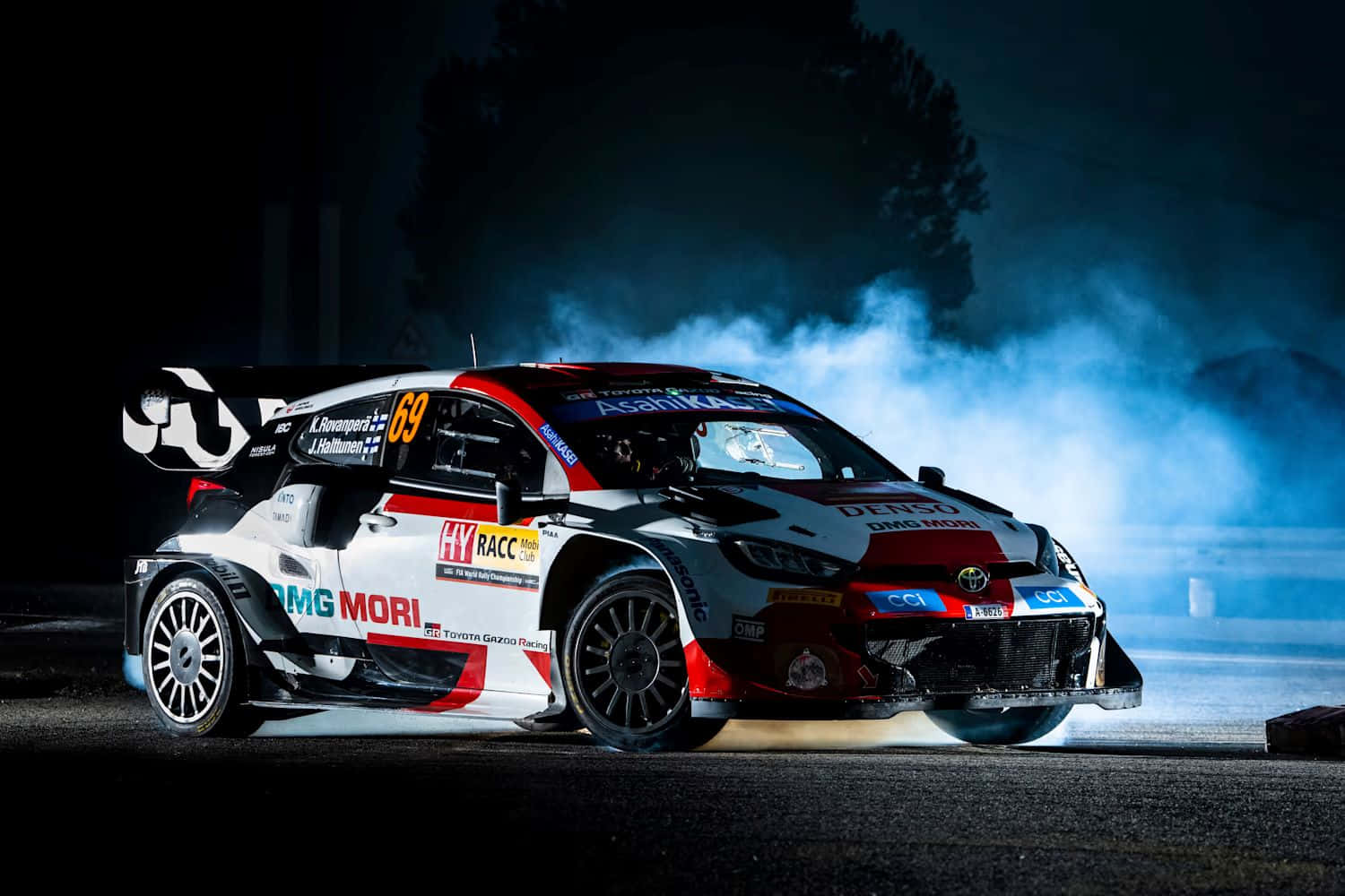 Nighttime Rally Carin Action Background