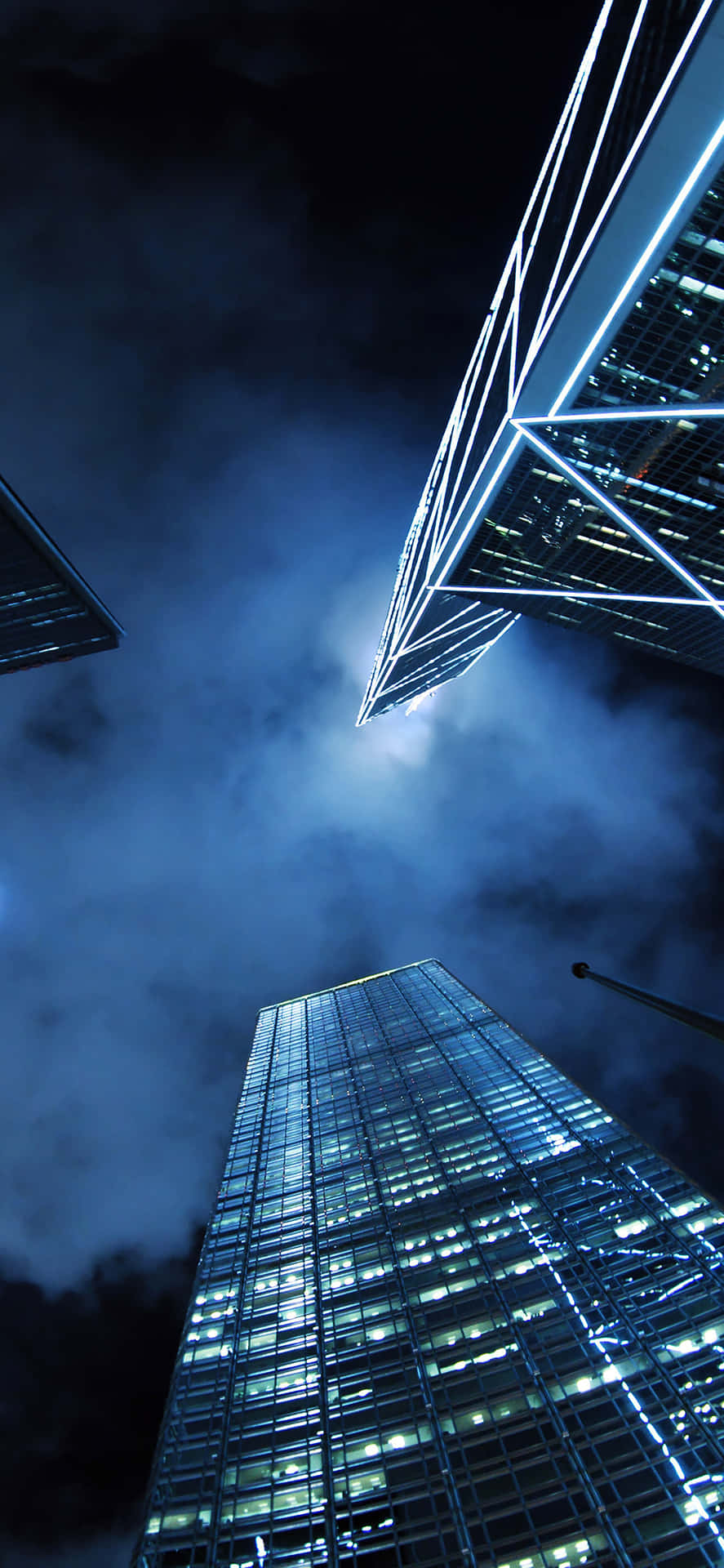 Nighttime_ Skyscrapers_ Illuminated Background
