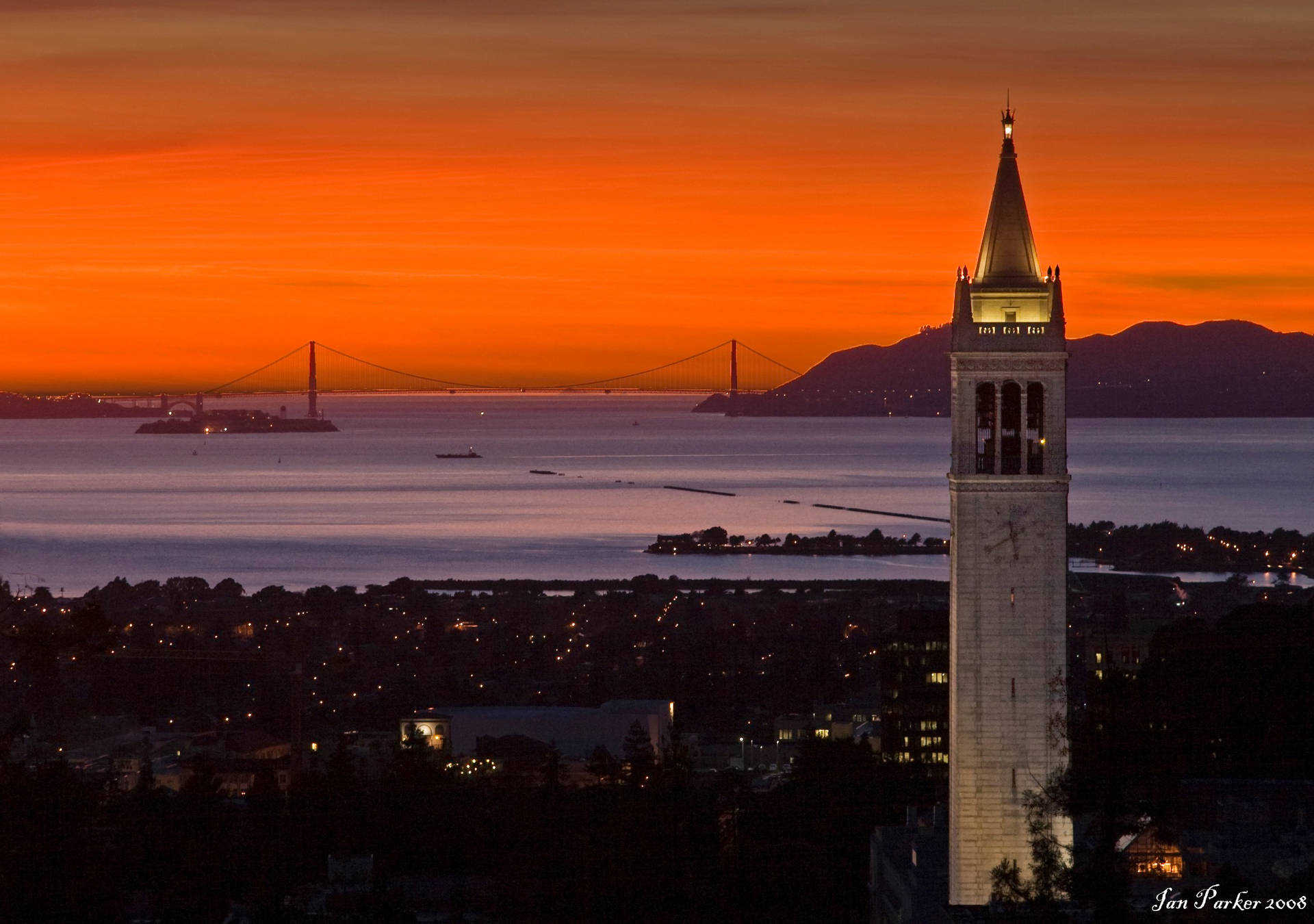 Nighttime Ucb Sather Tower Background