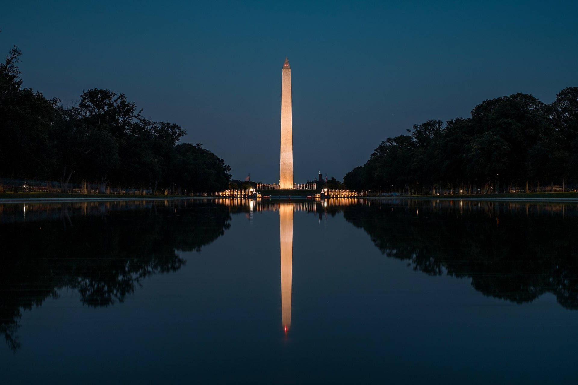 Nighttime Washington Monument Background