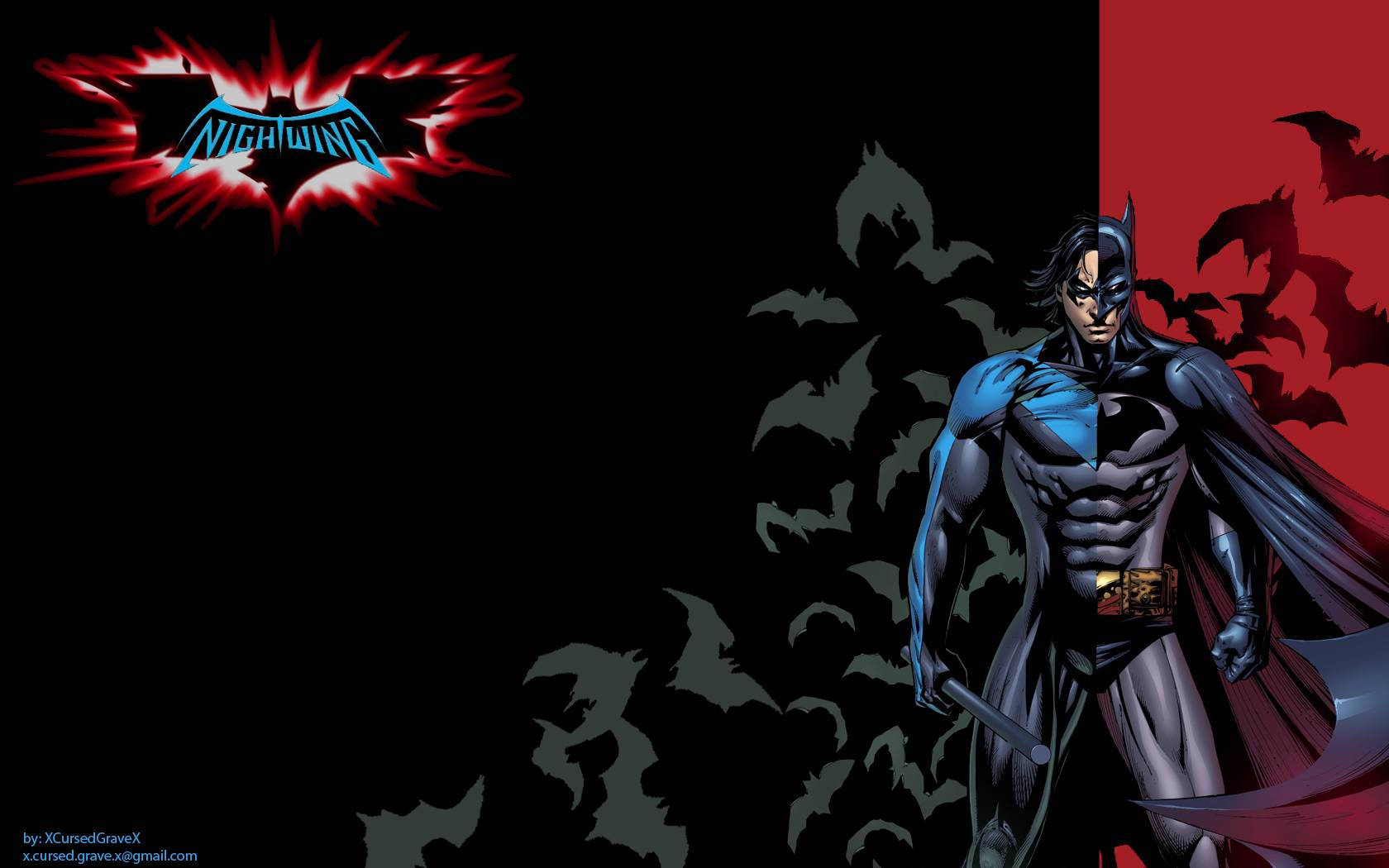 Nightwing And Batman Collage Art Background