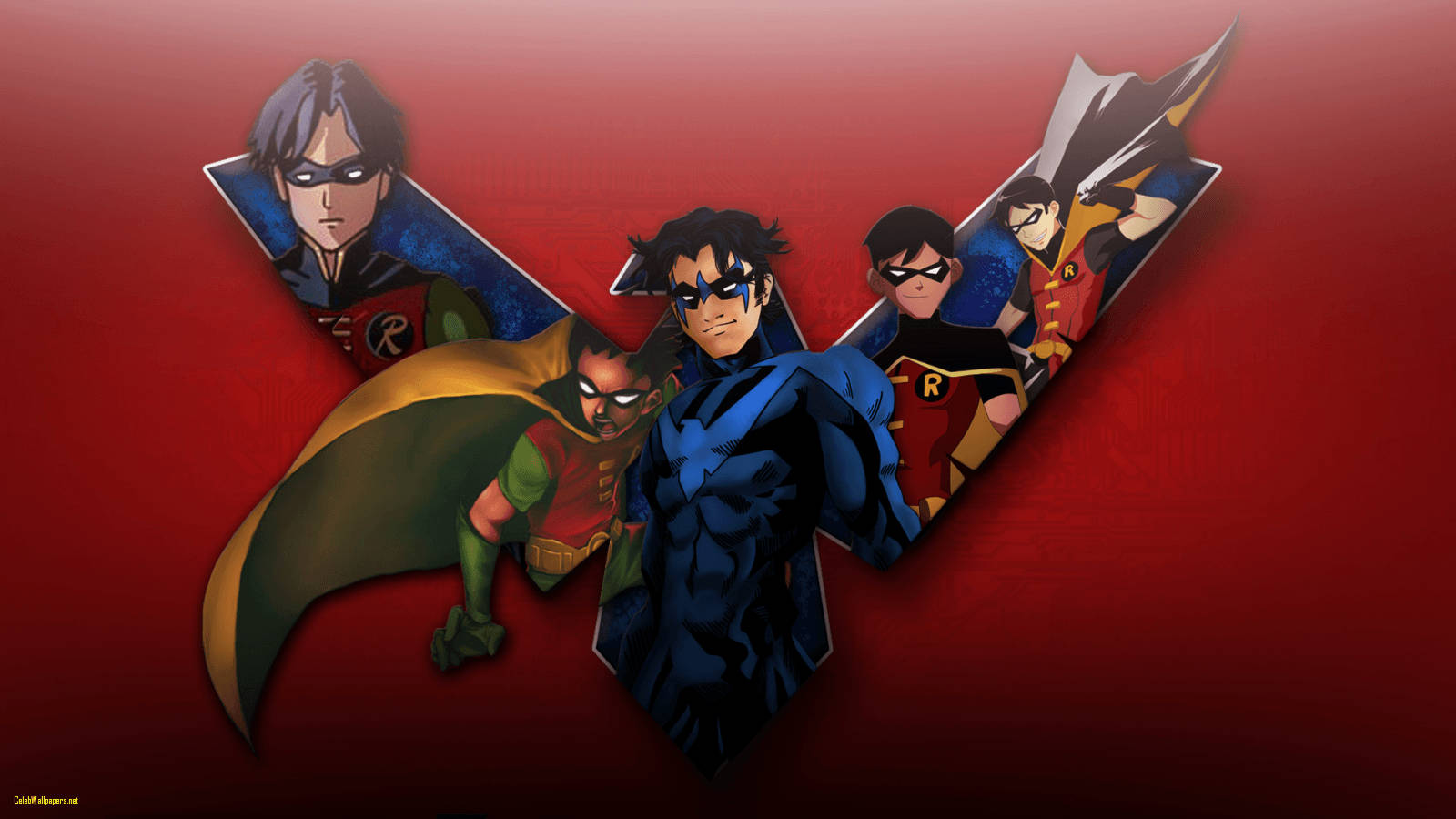 Nightwing And Robin Collage Art Background