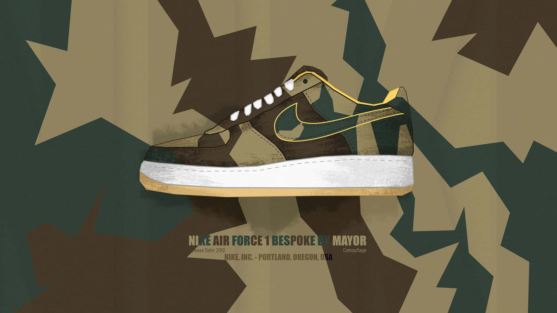 Nike Air Force 1 Camo Wallpaper Background