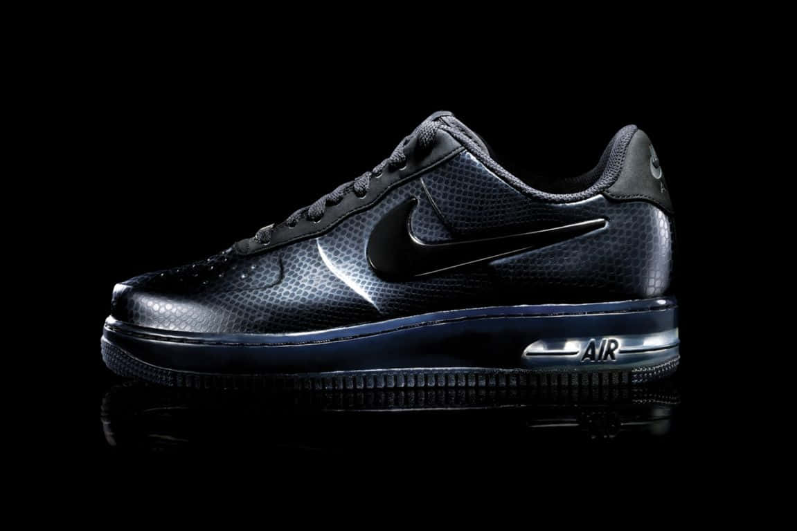 Nike Air Force 1 Low - Black And Blue Background