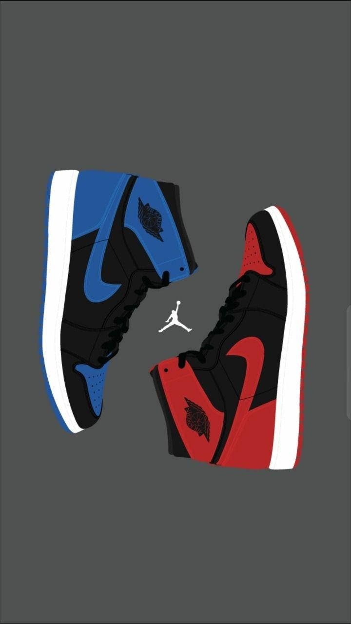 Nike Air Jordan 1 Banned And Royal Background
