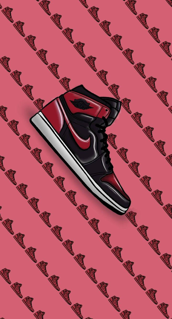 Nike Air Jordan 1 Banned Pink Background Background