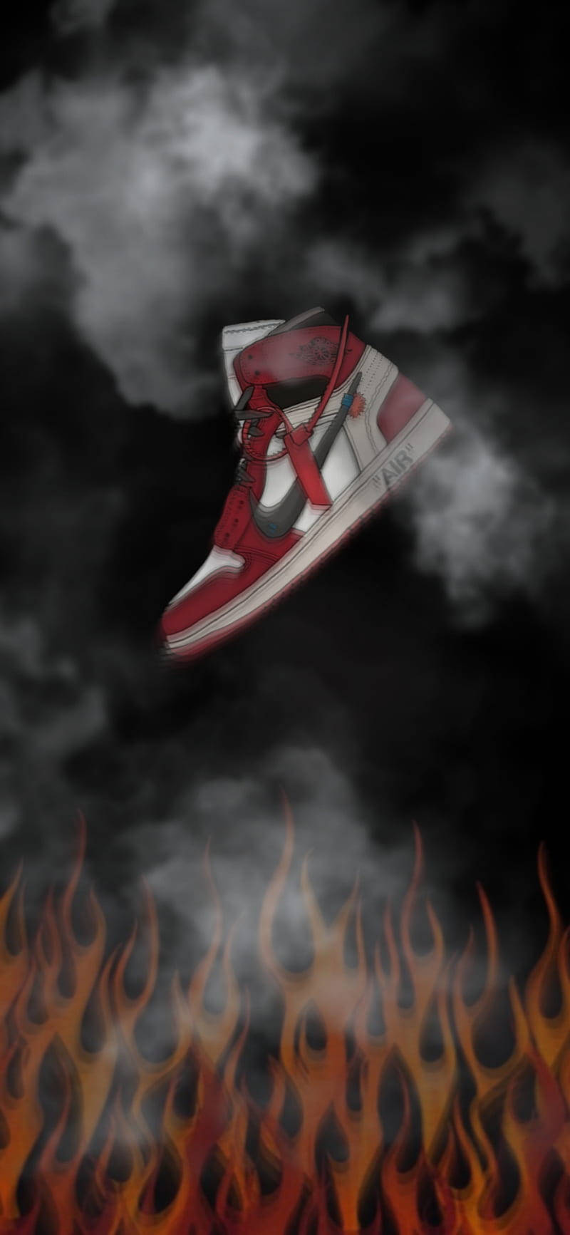 Nike Air Jordan 1 Chicago Smoky Background Background