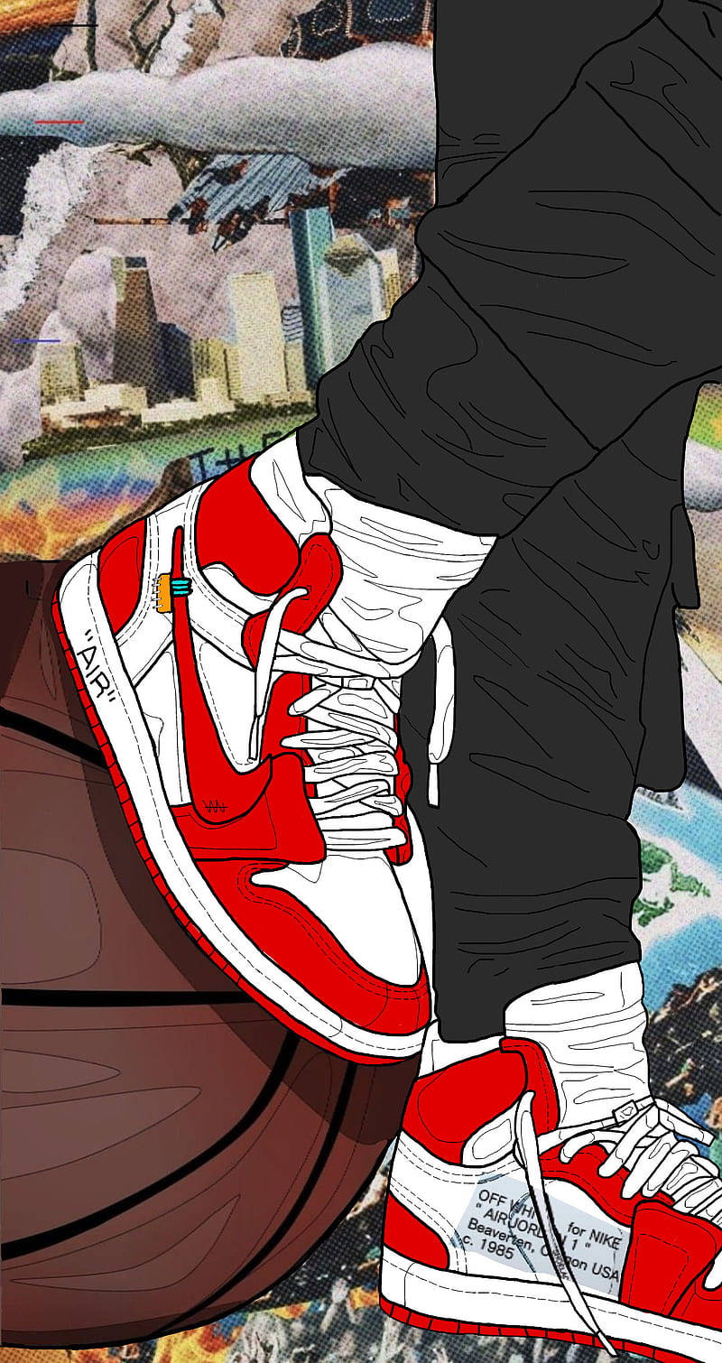 Nike Air Jordan 1 Off White Art Background