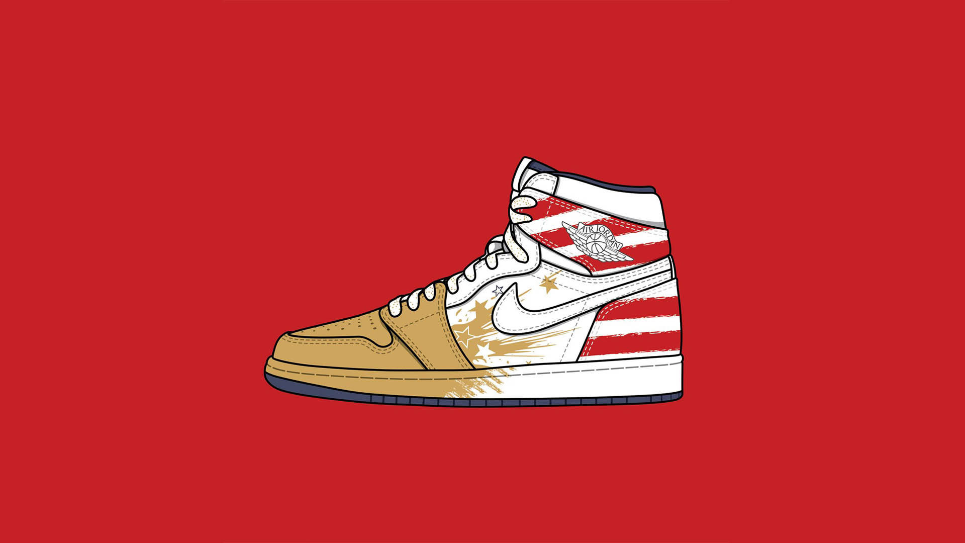 Nike Air Jordan 1 Wings For The Future Gold Background