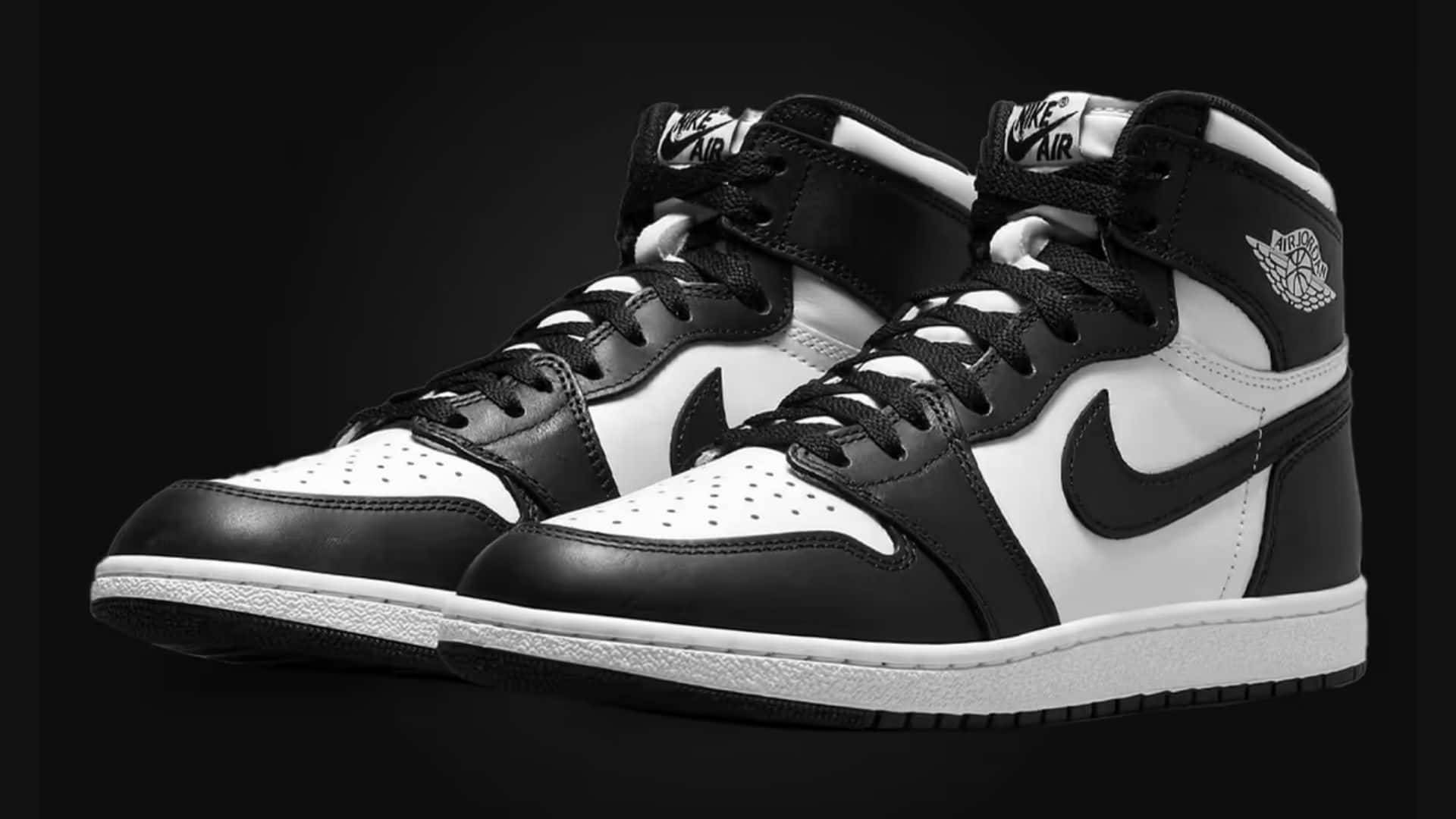 Nike Air Jordan I Black And White Background