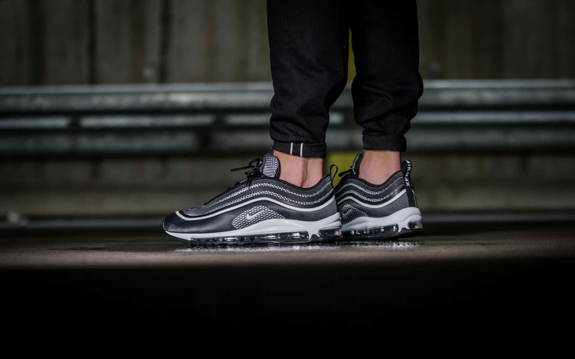 Nike Air Max 97 Black And Grey Background