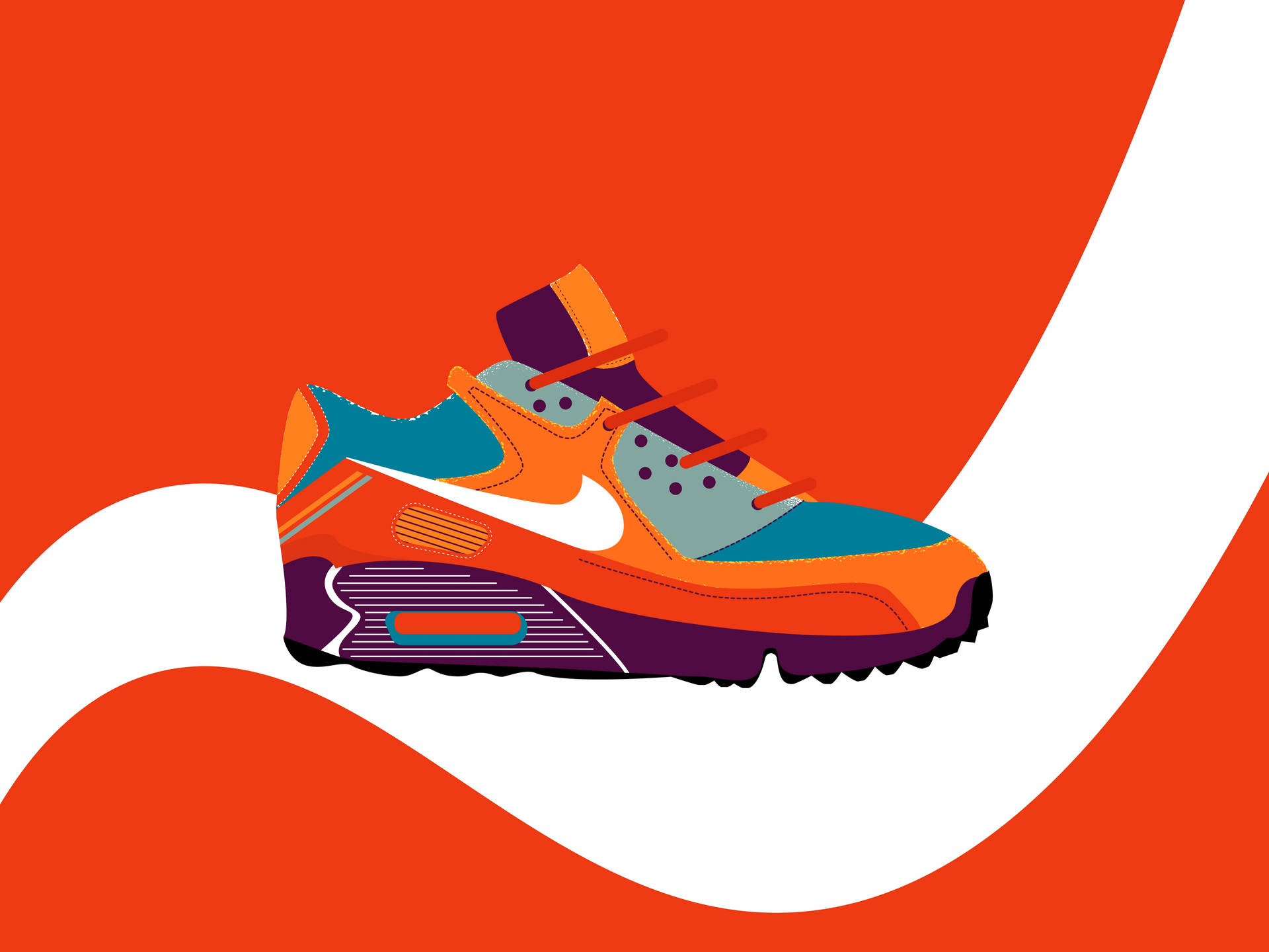 Nike Air Retro Cartoon Shoe Background