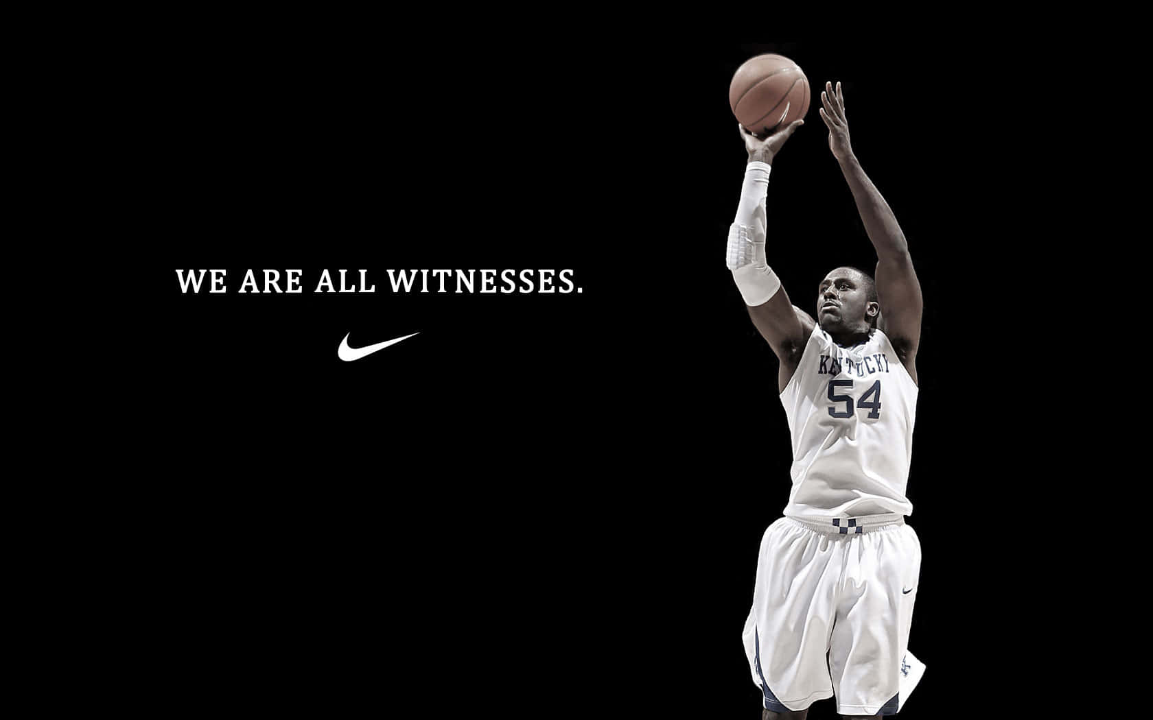 Nike Basketball Player With The Words We Are All Witnesses Background