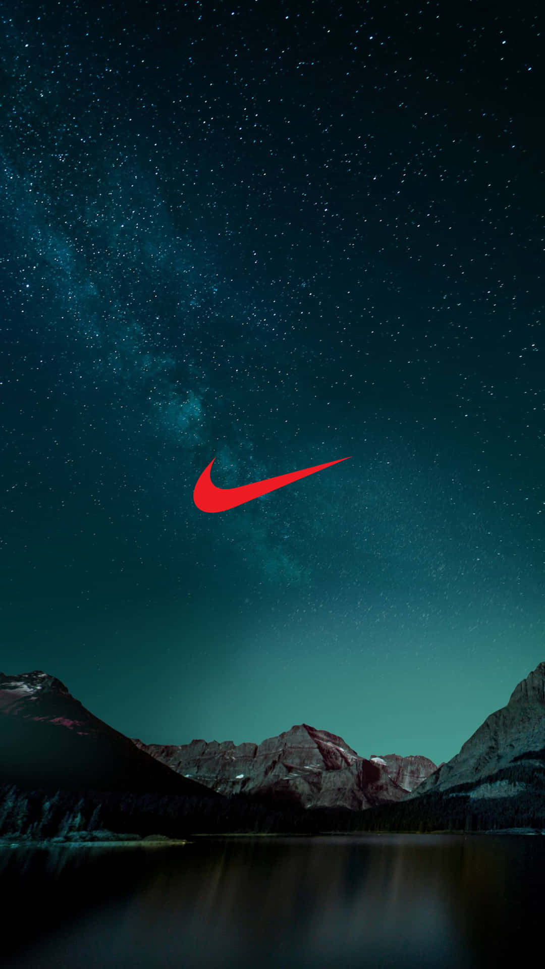 Nike Galaxy Swoosh Logo Night Sky Background